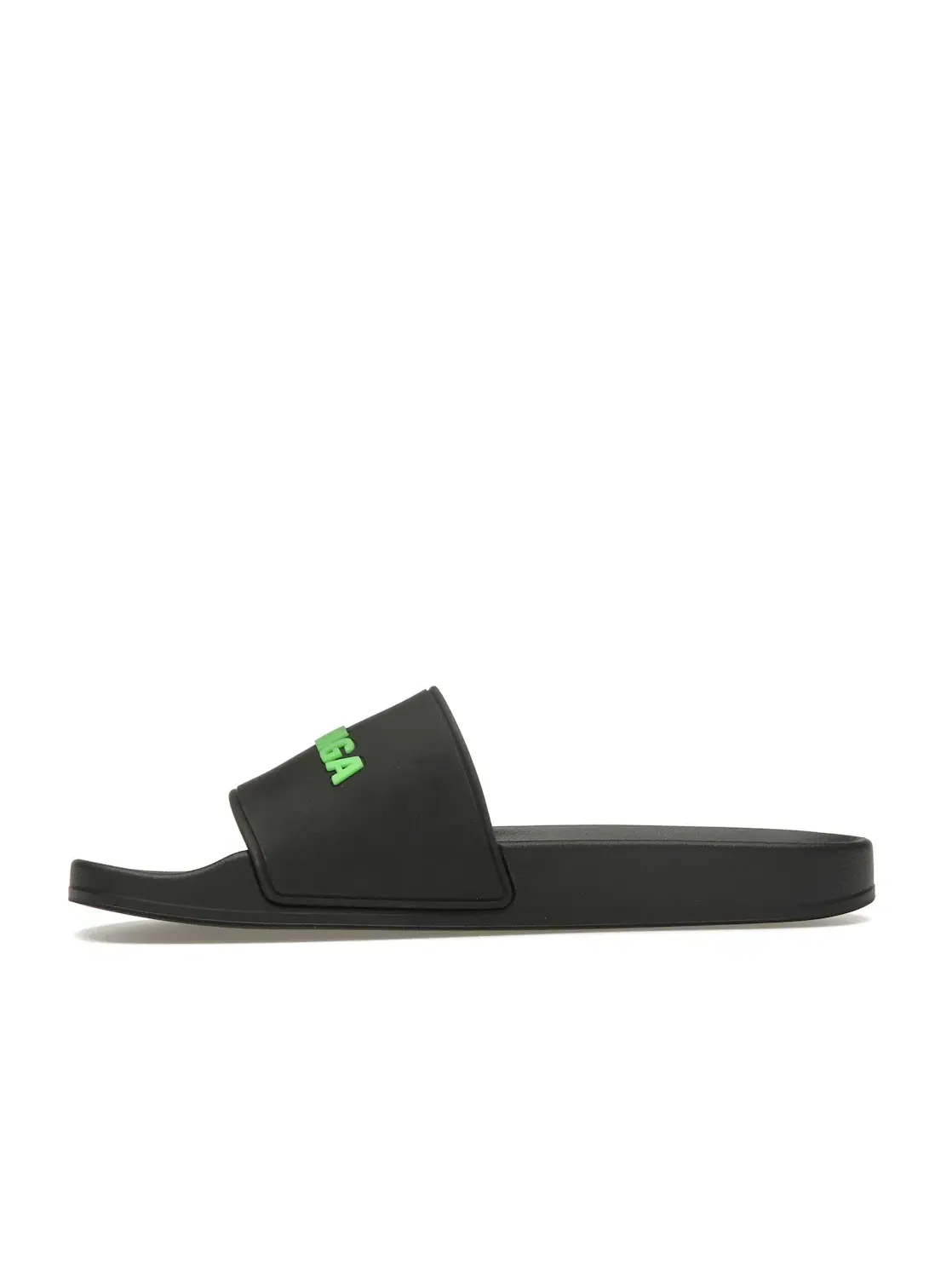 Шлепанцы женские Balenciaga Pool Slide, с логотипом — изображение 3 из 4, черный/зеленый