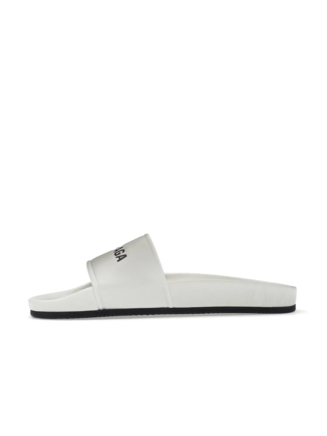 Шлепанцы женские Balenciaga Pool Slide с принтом — изображение 3 из 4, белый/черный