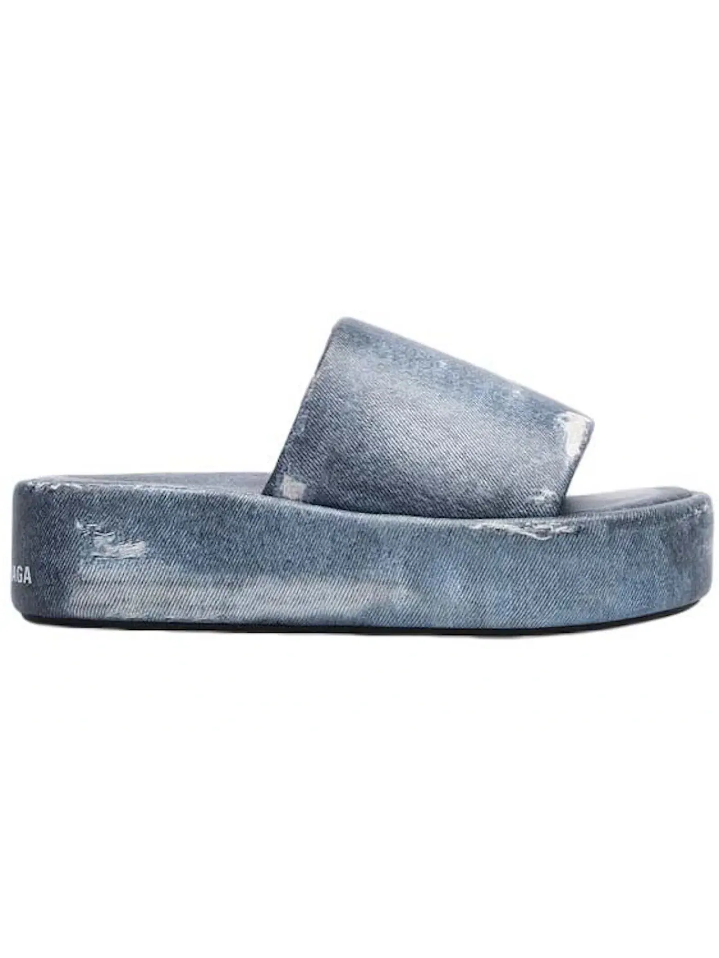Шлепанцы женские Balenciaga Rise Printed Leather Slippers — изображение 1 из 1, синий