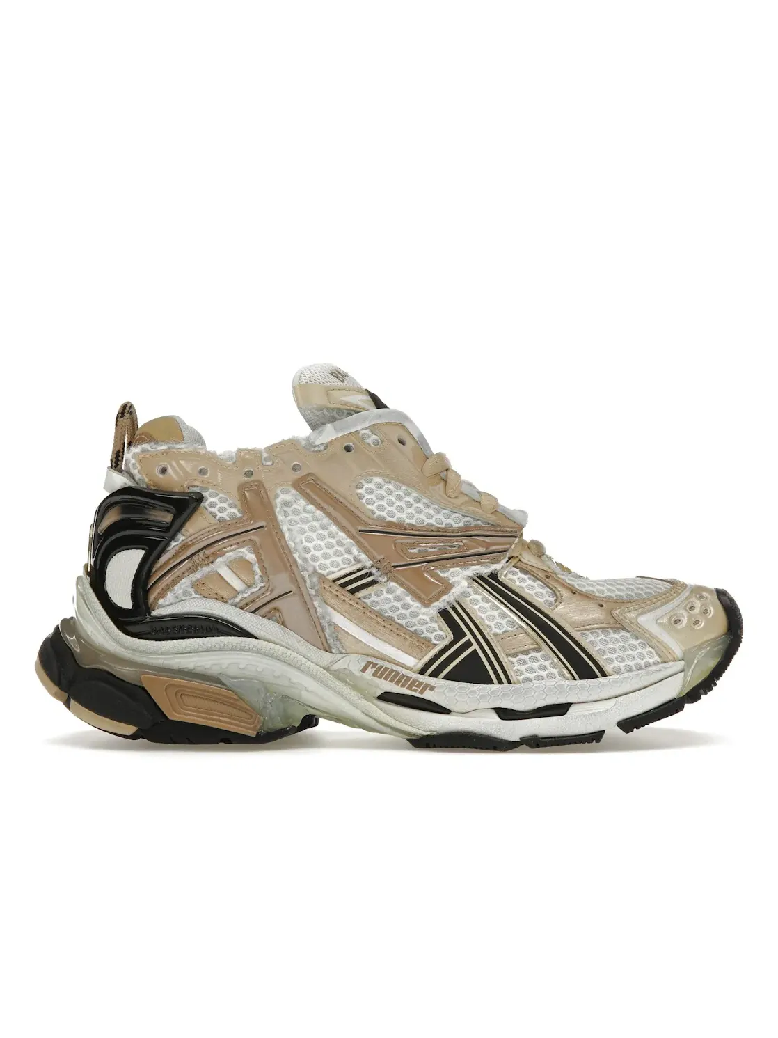 Кроссовки женские Balenciaga Runner, с принтом — изображение 1 из 4, бежевый/белый/черный