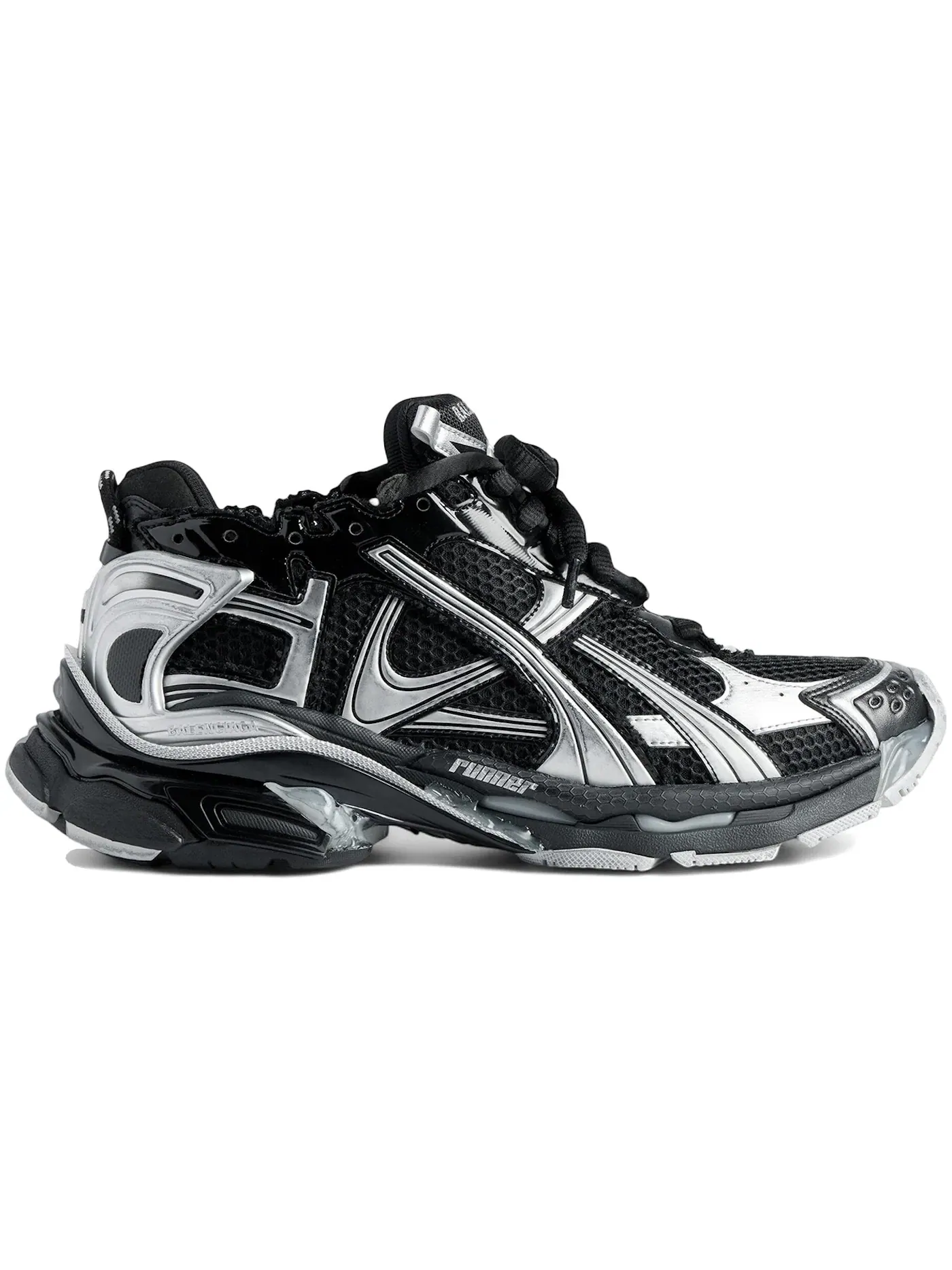 Кроссовки мужские Balenciaga Runner, с массивной подошвой — изображение 1 из 1, черный/серебристый
