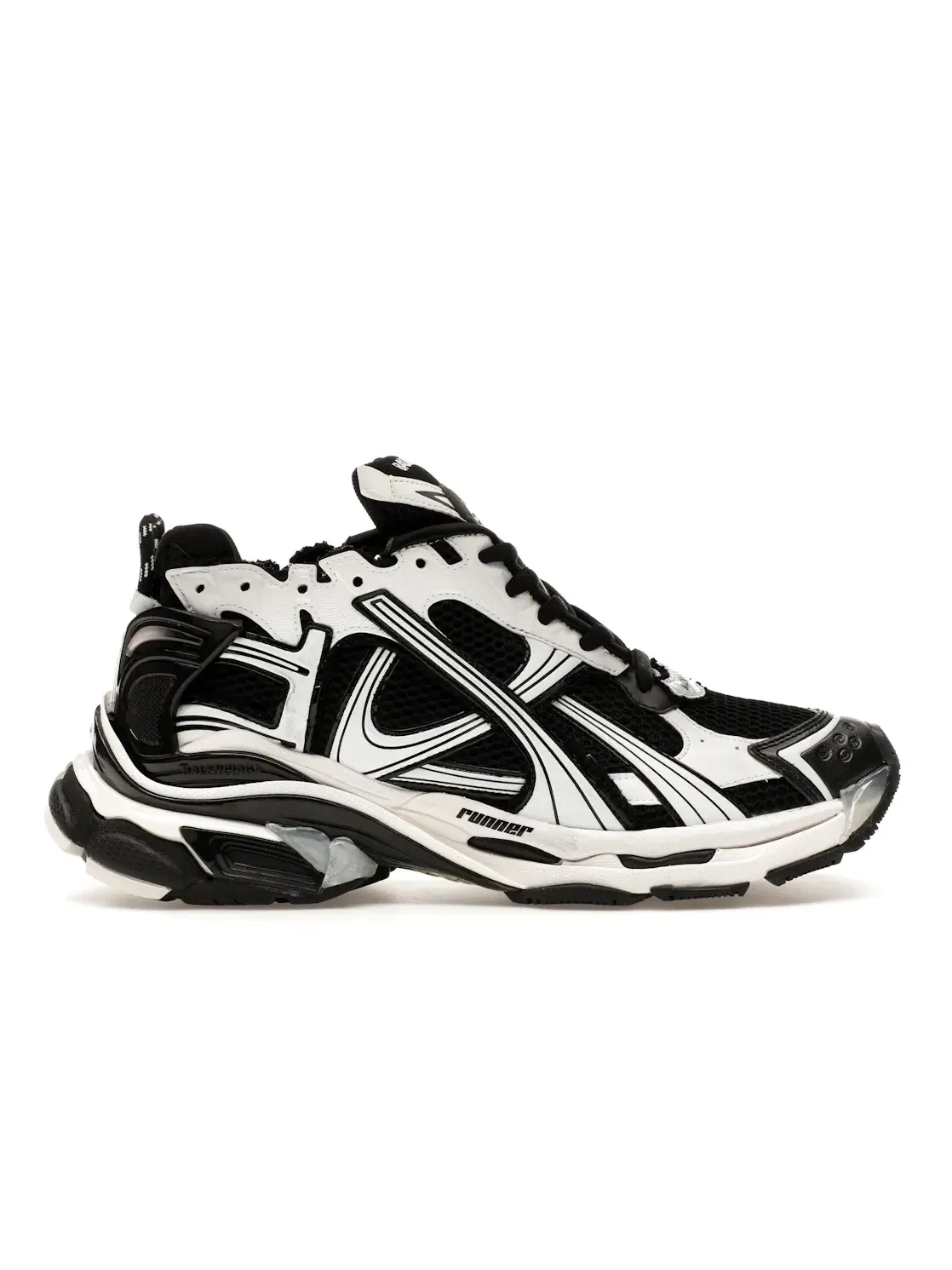 Кроссовки Balenciaga Runner, кожа и текстиль — изображение 1 из 4, черный/белый