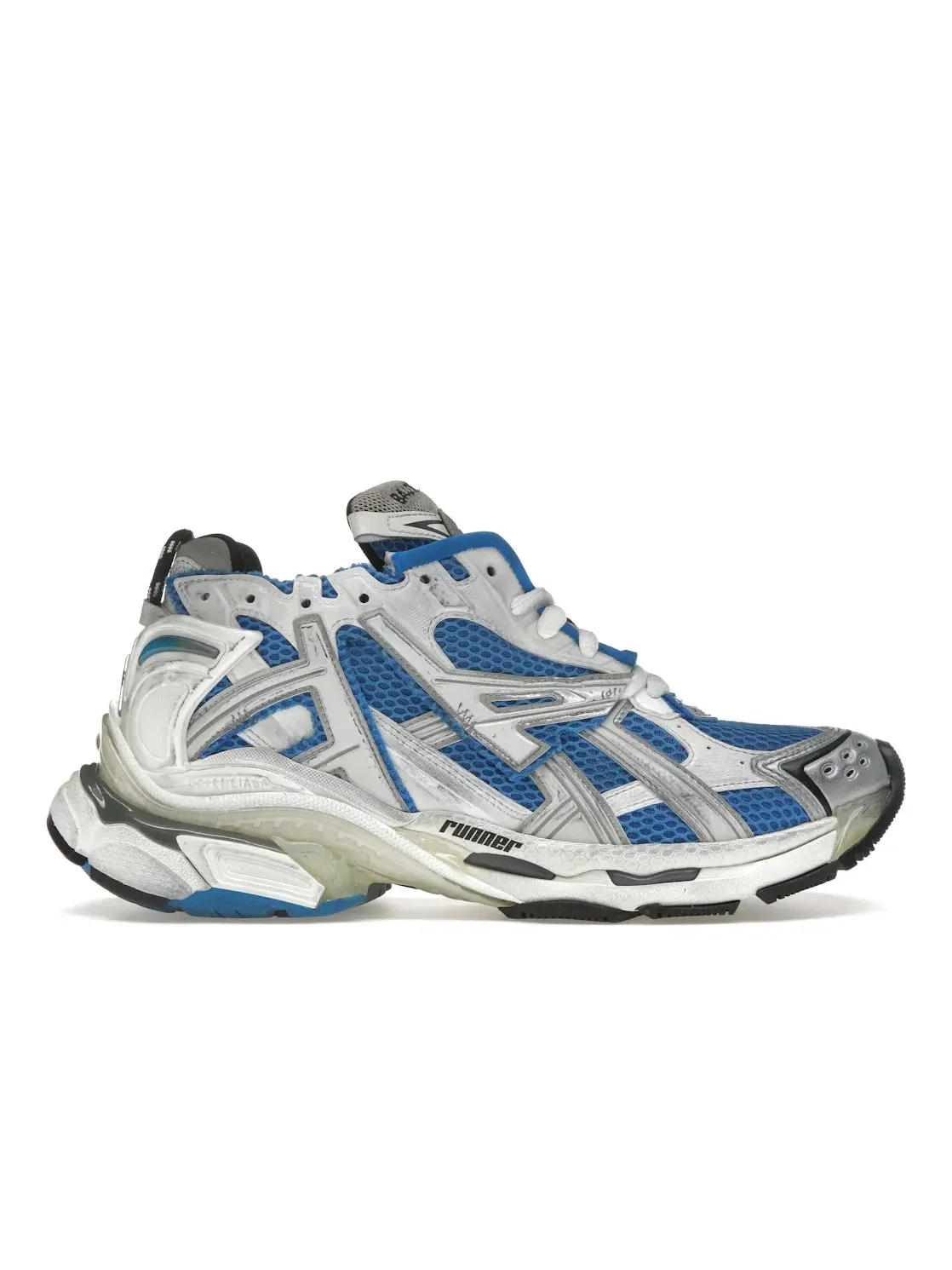 Кроссовки женские Balenciaga Runner — изображение 1 из 4, белый/синий/серебристый