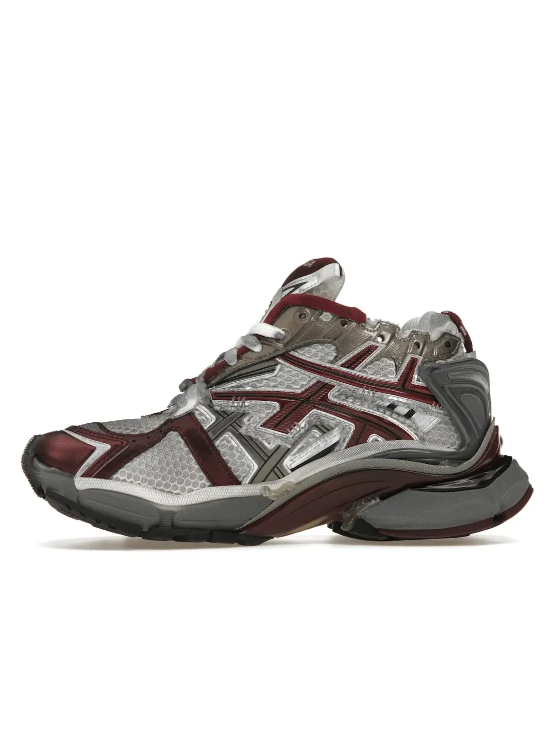 Кроссовки женские Balenciaga Runner — изображение 3 из 4, белый/бордовый/серый