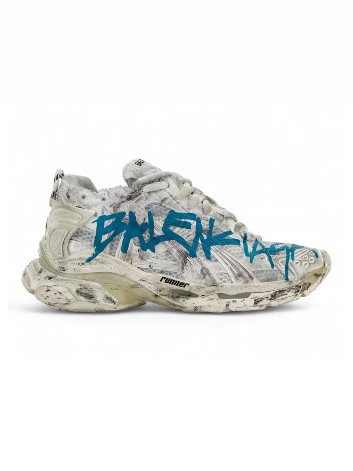 Кроссовки женские Balenciaga Runner Graffiti — изображение 1 из 1, белый синий
