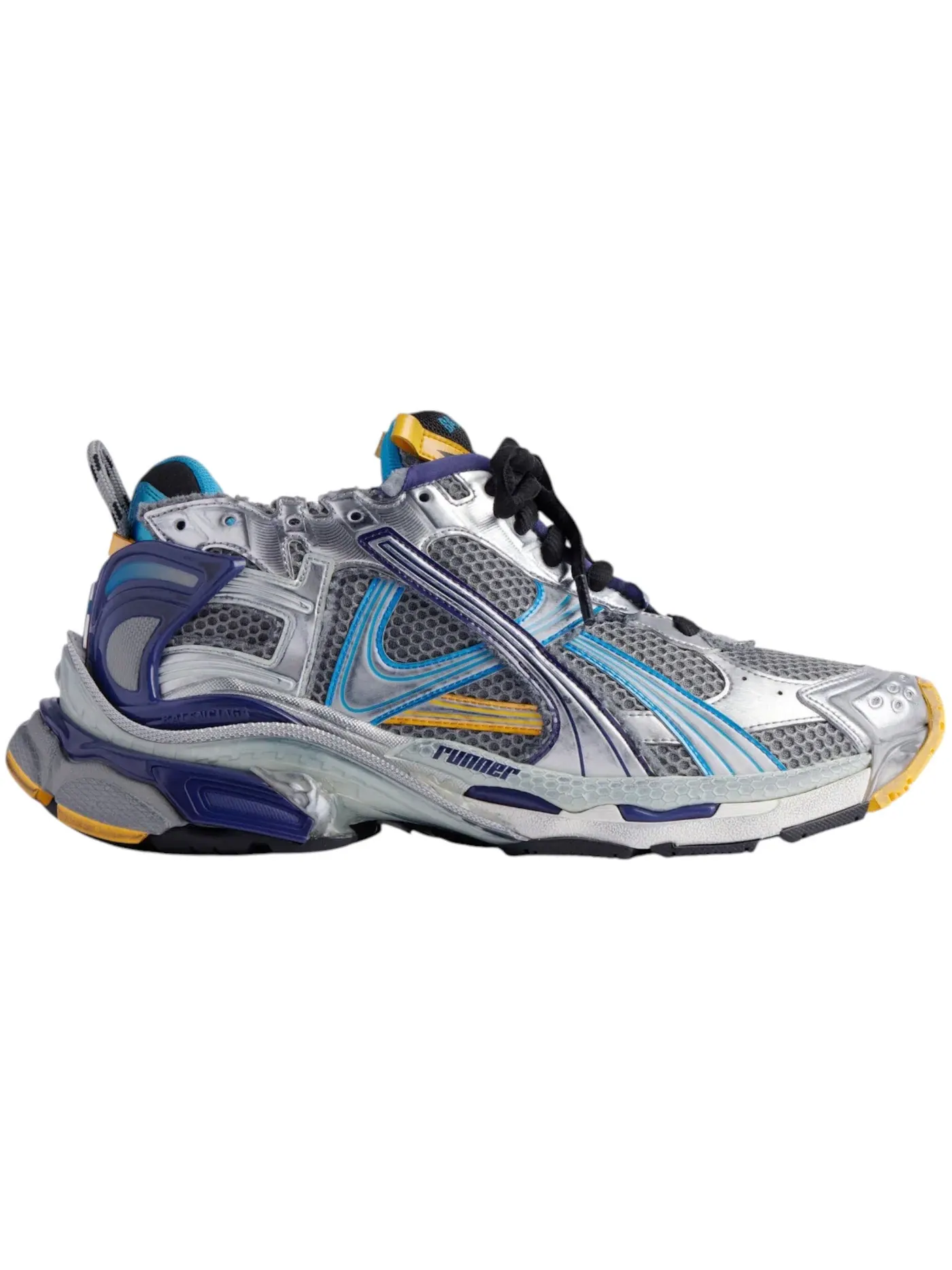 Кроссовки Balenciaga Runner, спортивные, серо-сине-оранжево-аквамариновые — изображение 1 из 1