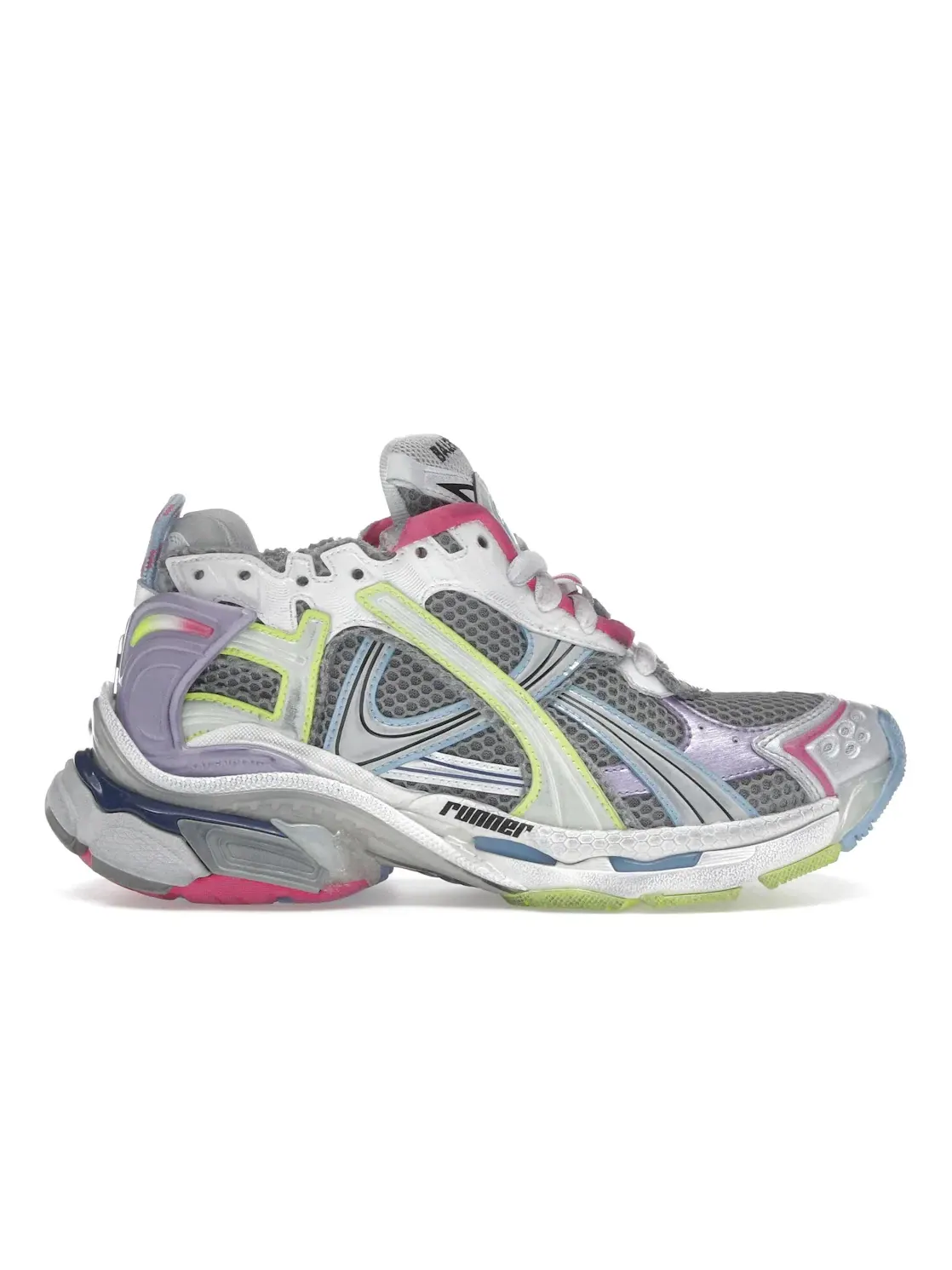 Кроссовки женские Balenciaga Runner, с принтом — изображение 1 из 4, серый мульти