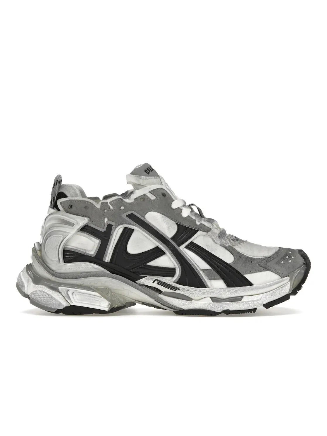 Кроссовки мужские Balenciaga Runner без шнуровки — изображение 1 из 4, серый/белый/черный
