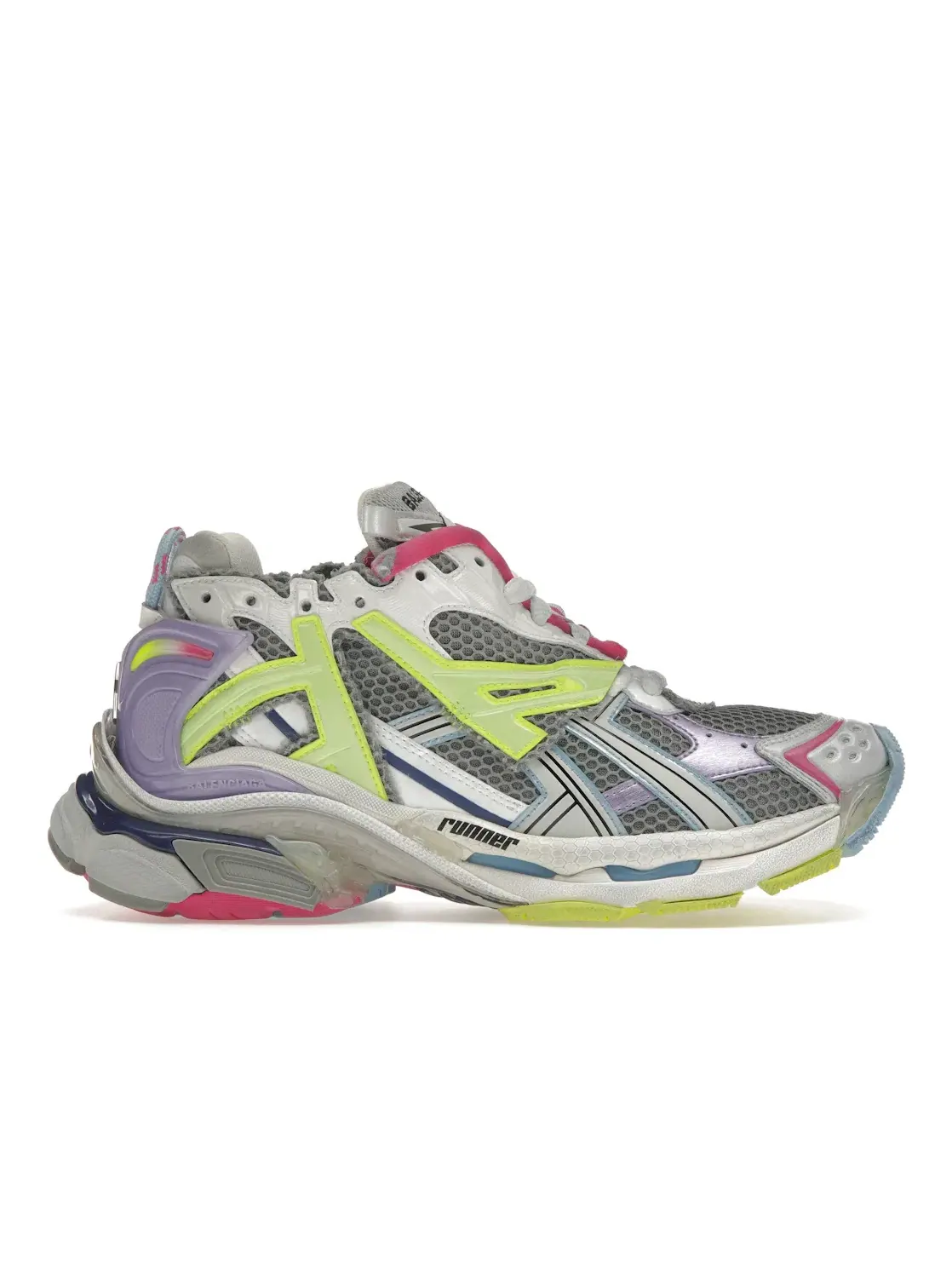 Кроссовки мужские Balenciaga Runner, кожаные, с перфорацией — изображение 1 из 4, фиолетовый