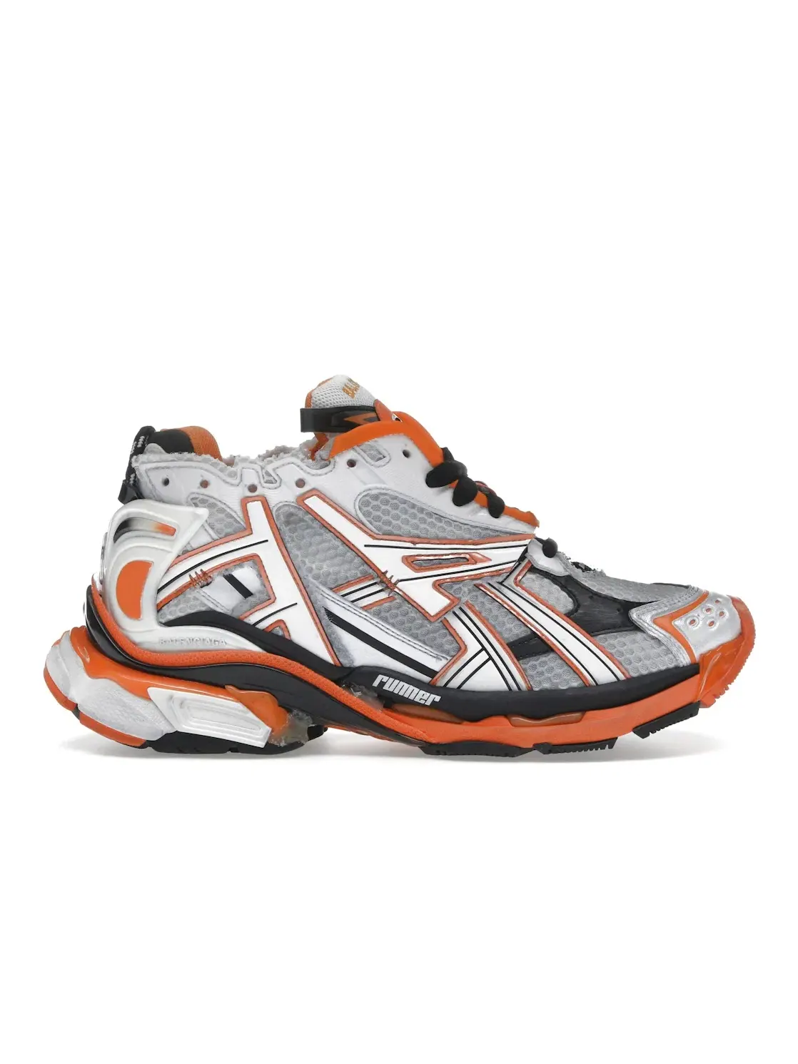 Кроссовки женские Balenciaga Runner, с принтом — изображение 1 из 4, белый/черный/оранжевый