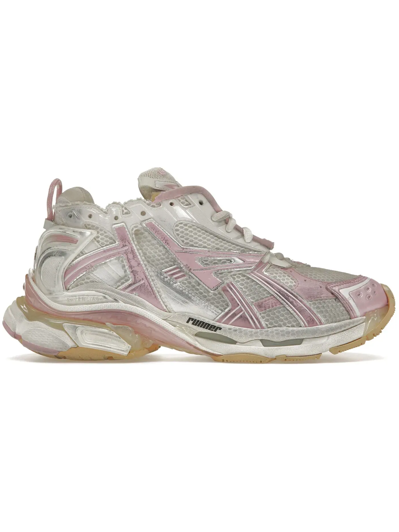 Кроссовки женские Balenciaga Runner, ретро-дизайн — изображение 1 из 1, розовый/белый