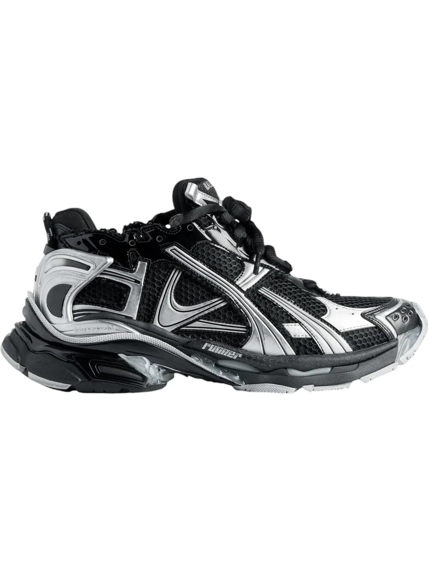 Кроссовки женские Balenciaga Runner — изображение 1 из 1, черный/серебристый