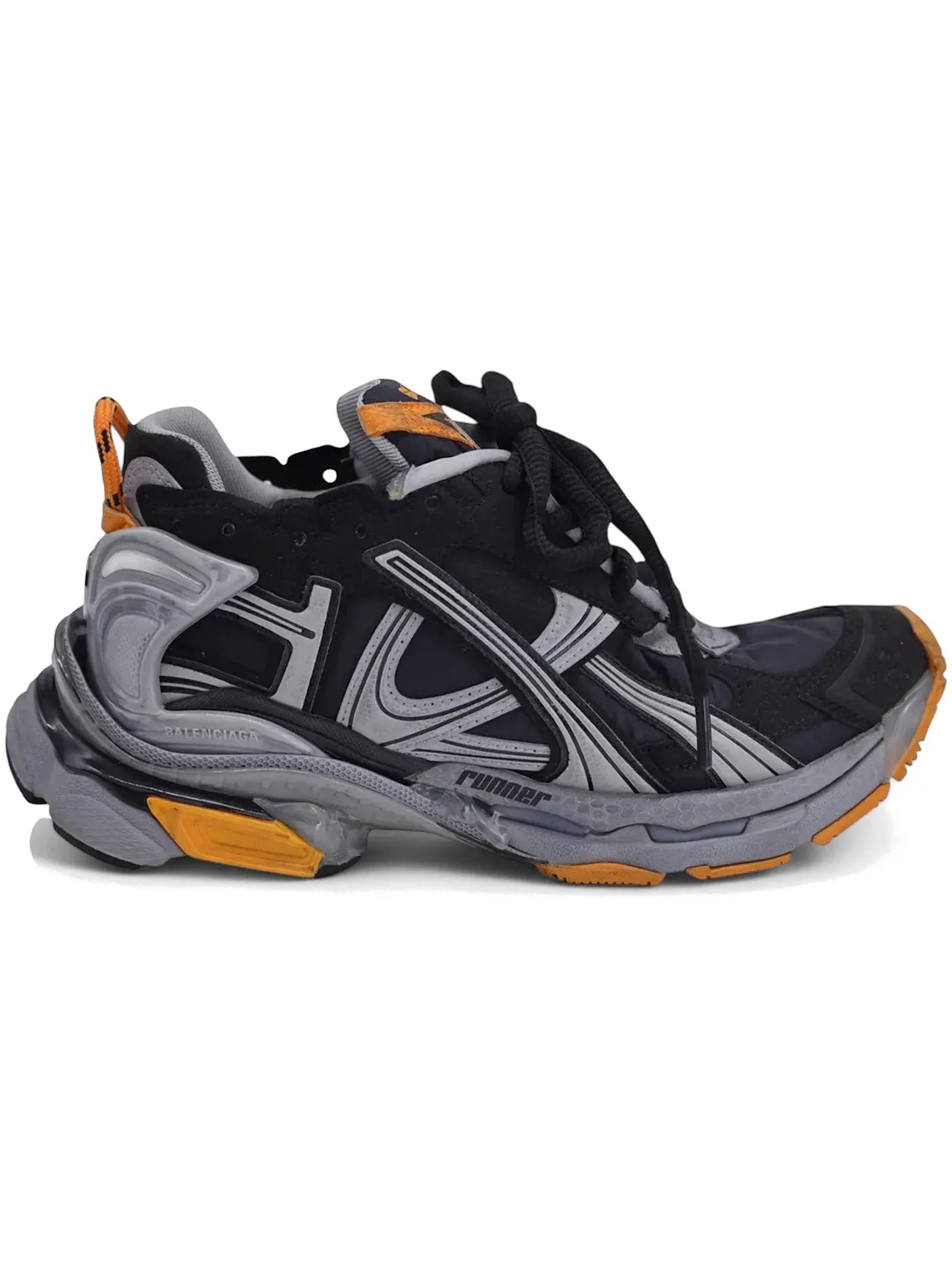 Кроссовки мужские Balenciaga Runner — изображение 1 из 1, черный/серый/оранжевый