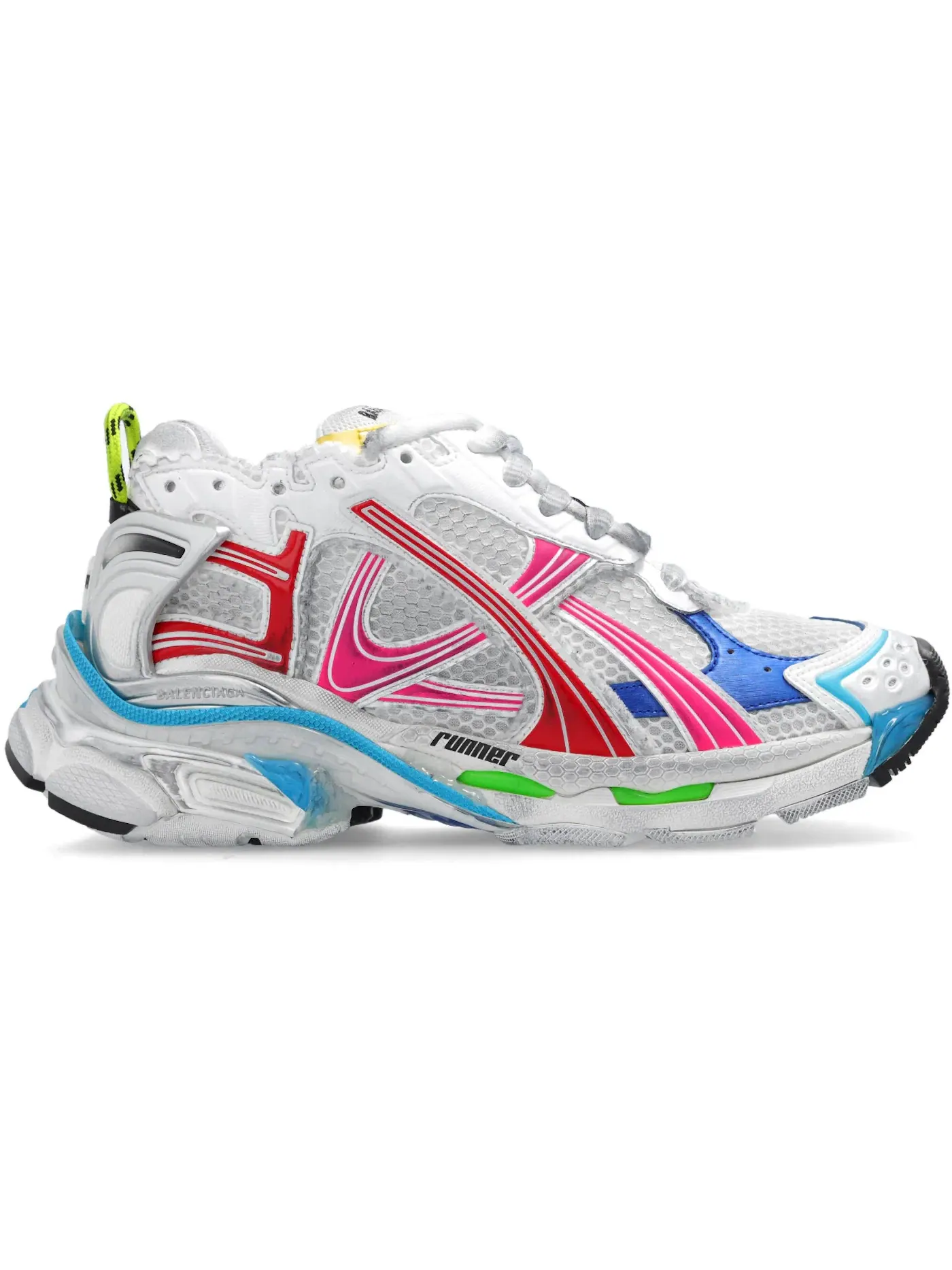 Кроссовки женские Balenciaga Runner с принтом — изображение 1 из 1, белый/мульти