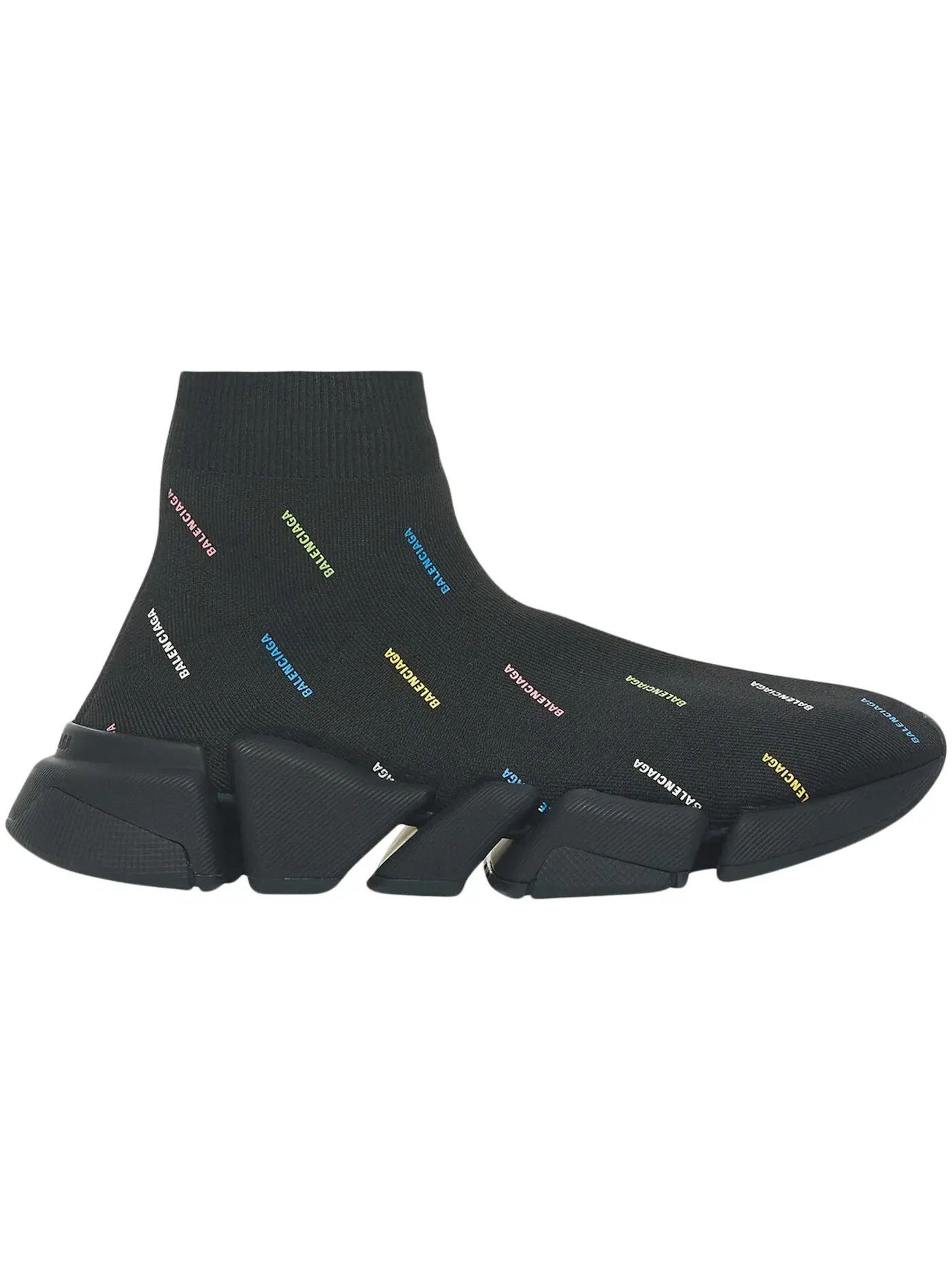 Кроссовки женские Balenciaga Speed 2.0 AllOver Logo Recycled Knit — изображение 1 из 1, черный/мульти