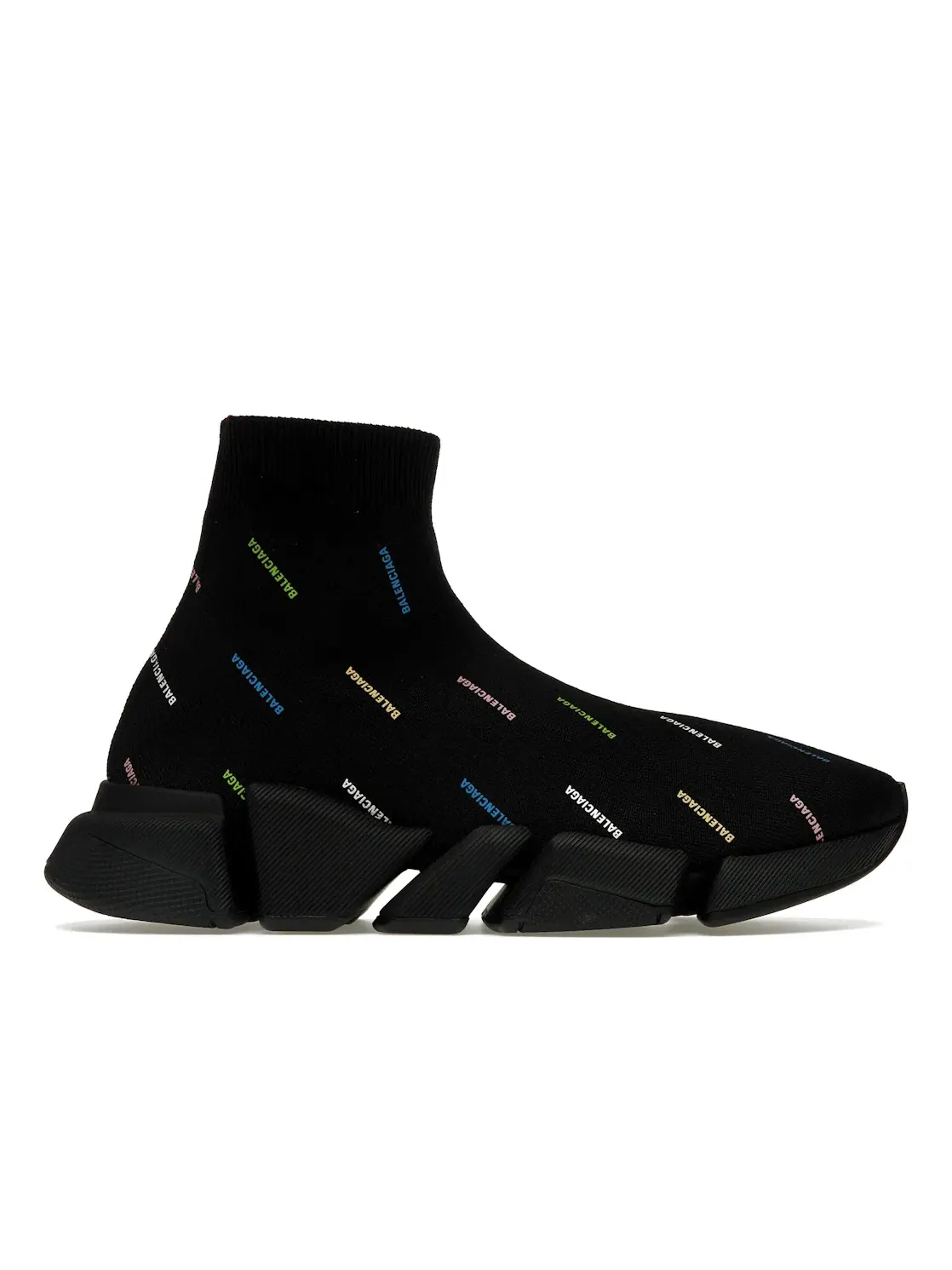 Кроссовки мужские Balenciaga Speed 2.0 AllOver Logo Recycled Knit — изображение 1 из 4, черный мульти