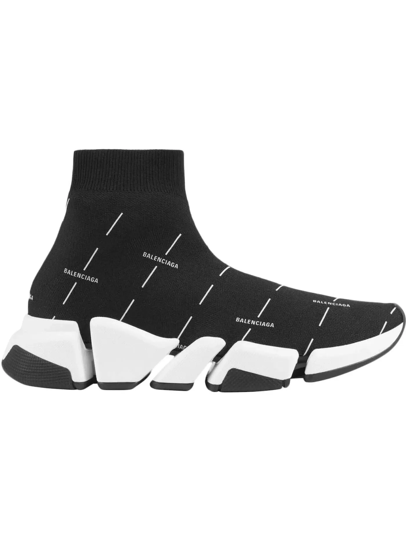 Кроссовки женские Balenciaga Speed 2.0, без шнурков — изображение 1 из 1, черный/белый
