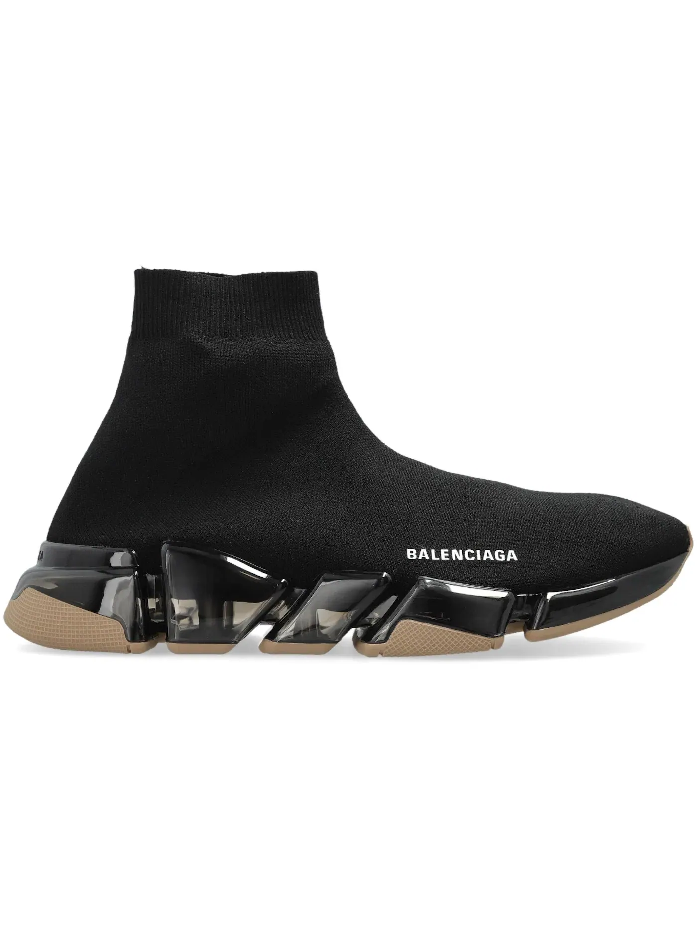 Кроссовки мужские Balenciaga Speed 2.0, с прозрачной подошвой — изображение 1 из 1, черный/бежевый