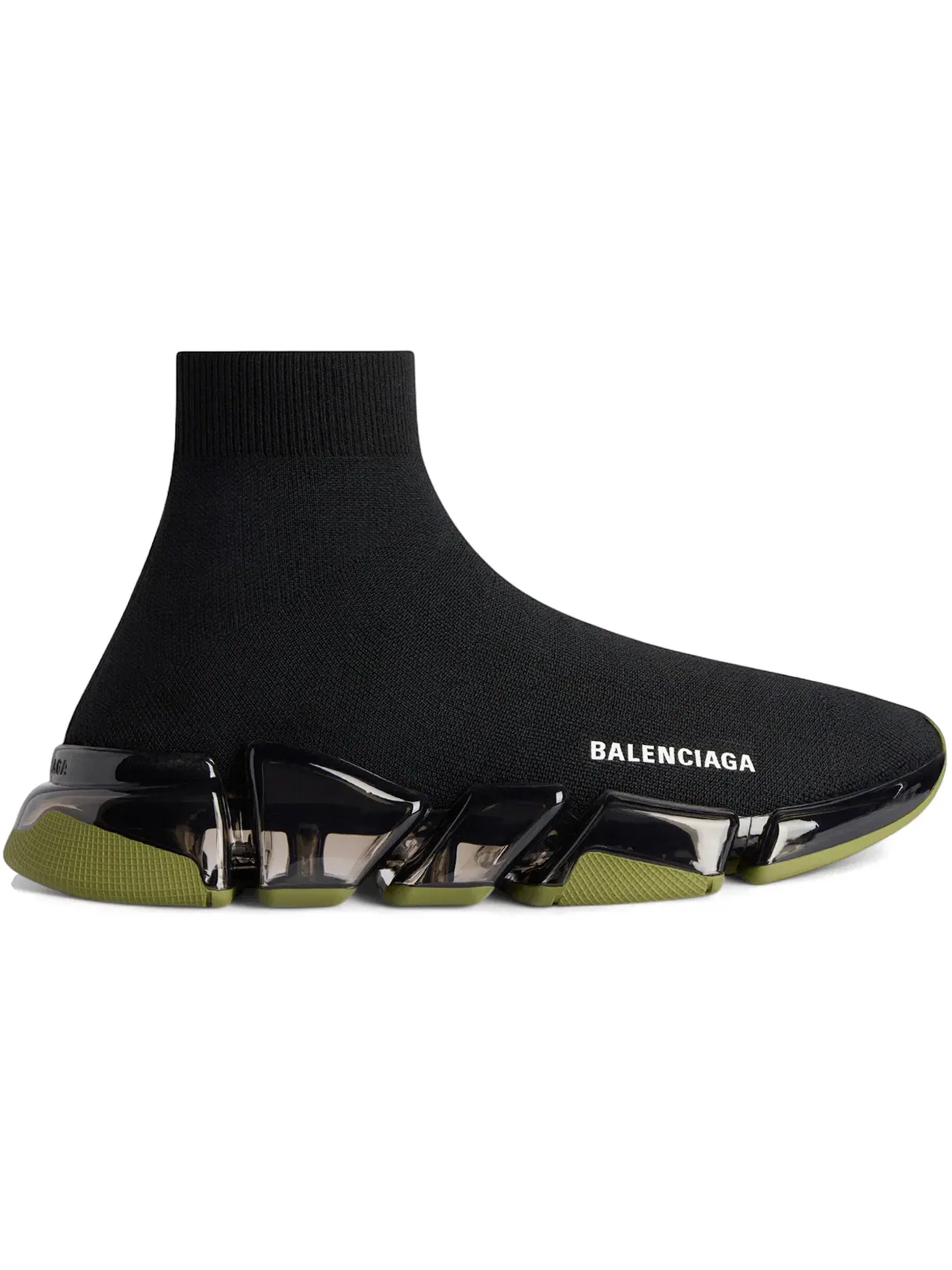 Кроссовки мужские Balenciaga Speed 2.0 Clear Sole, текстиль, полиуретан — изображение 1 из 1, черный/хаки