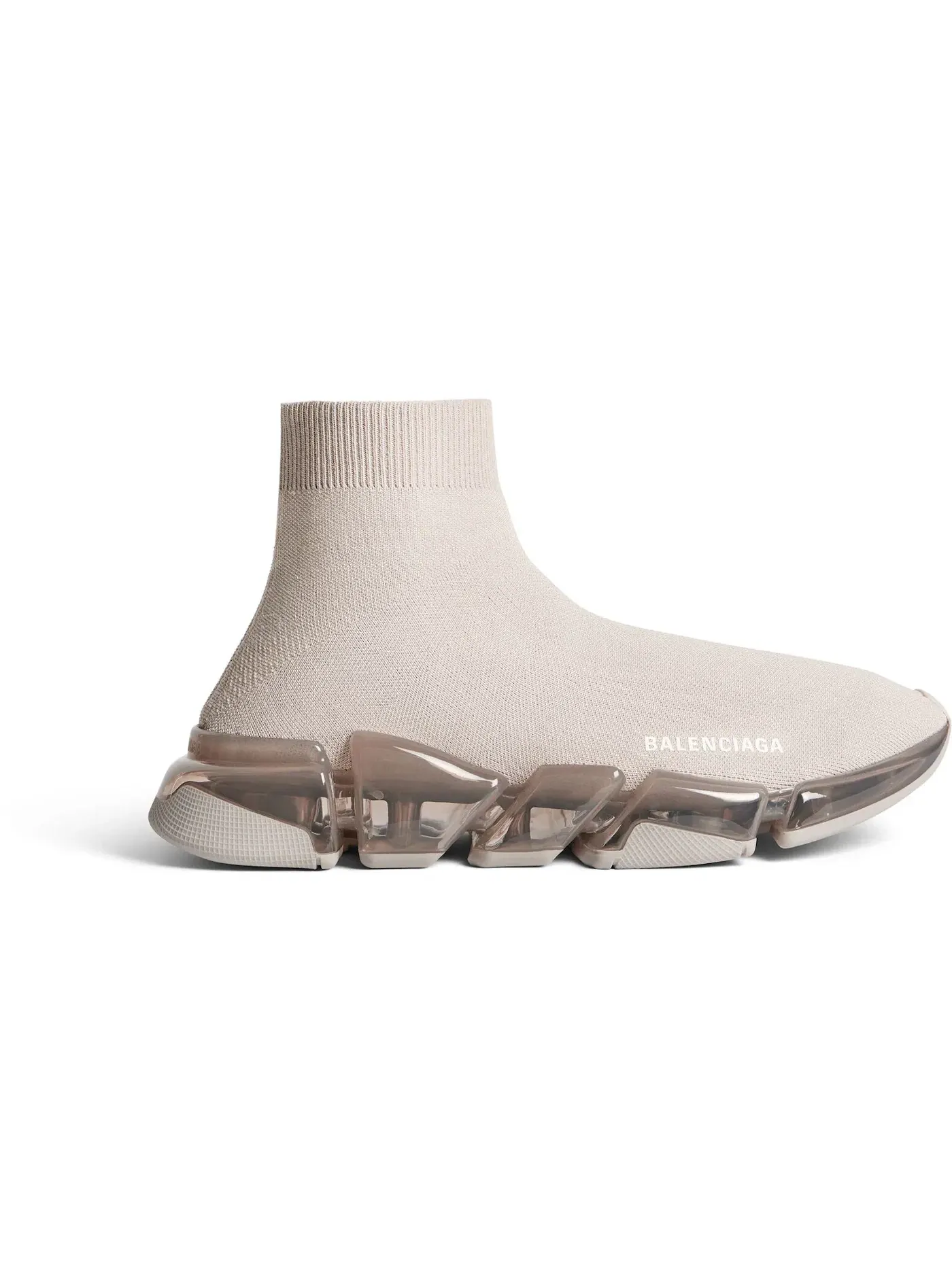 Кроссовки мужские Balenciaga Speed 2.0 Clear Sole, прозрачная подошва — изображение 1 из 1, белый