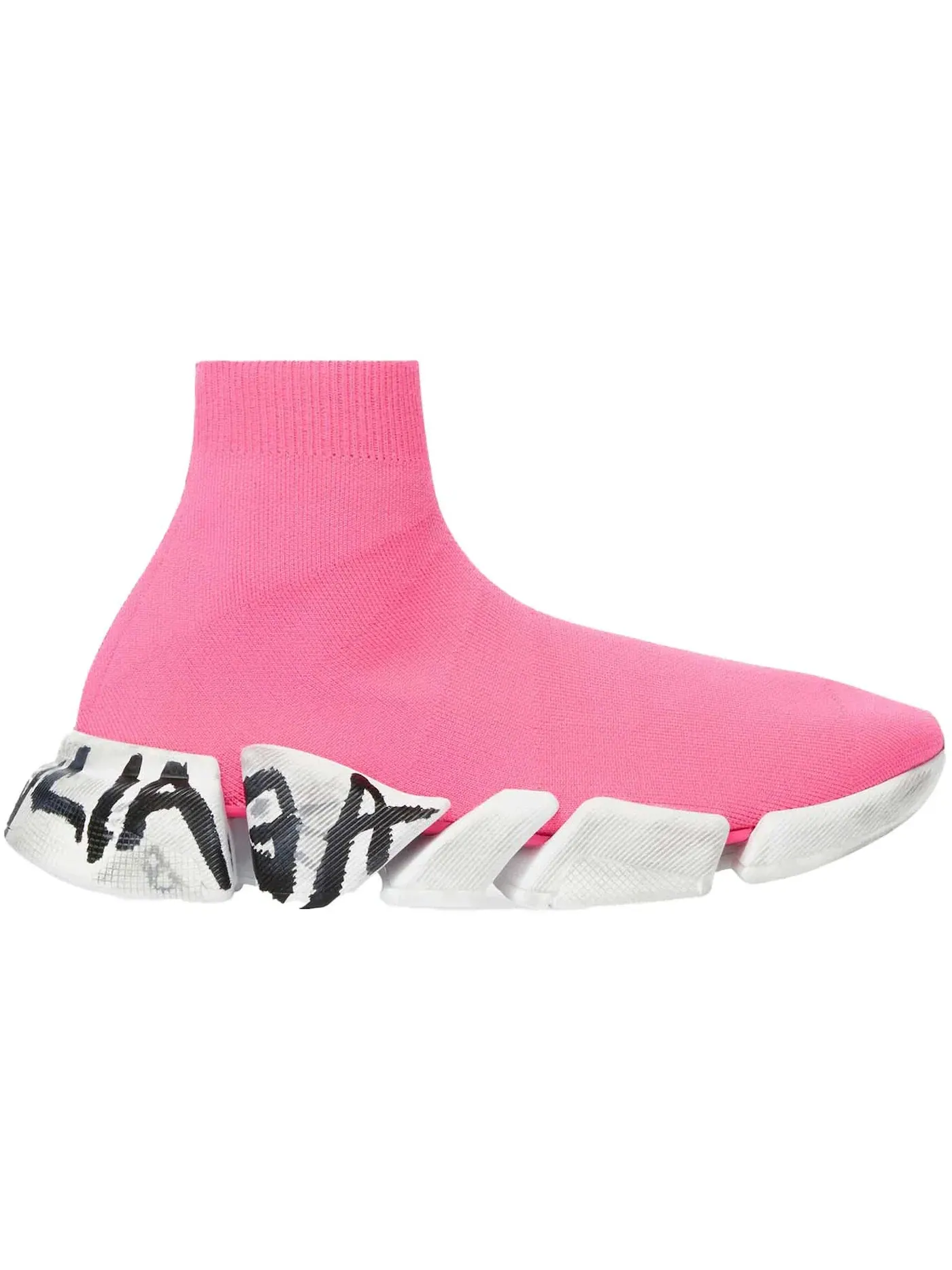 Кроссовки женские Balenciaga Speed 2.0 Graffiti Recycled Knit — изображение 1 из 1, розовый/белый/черный