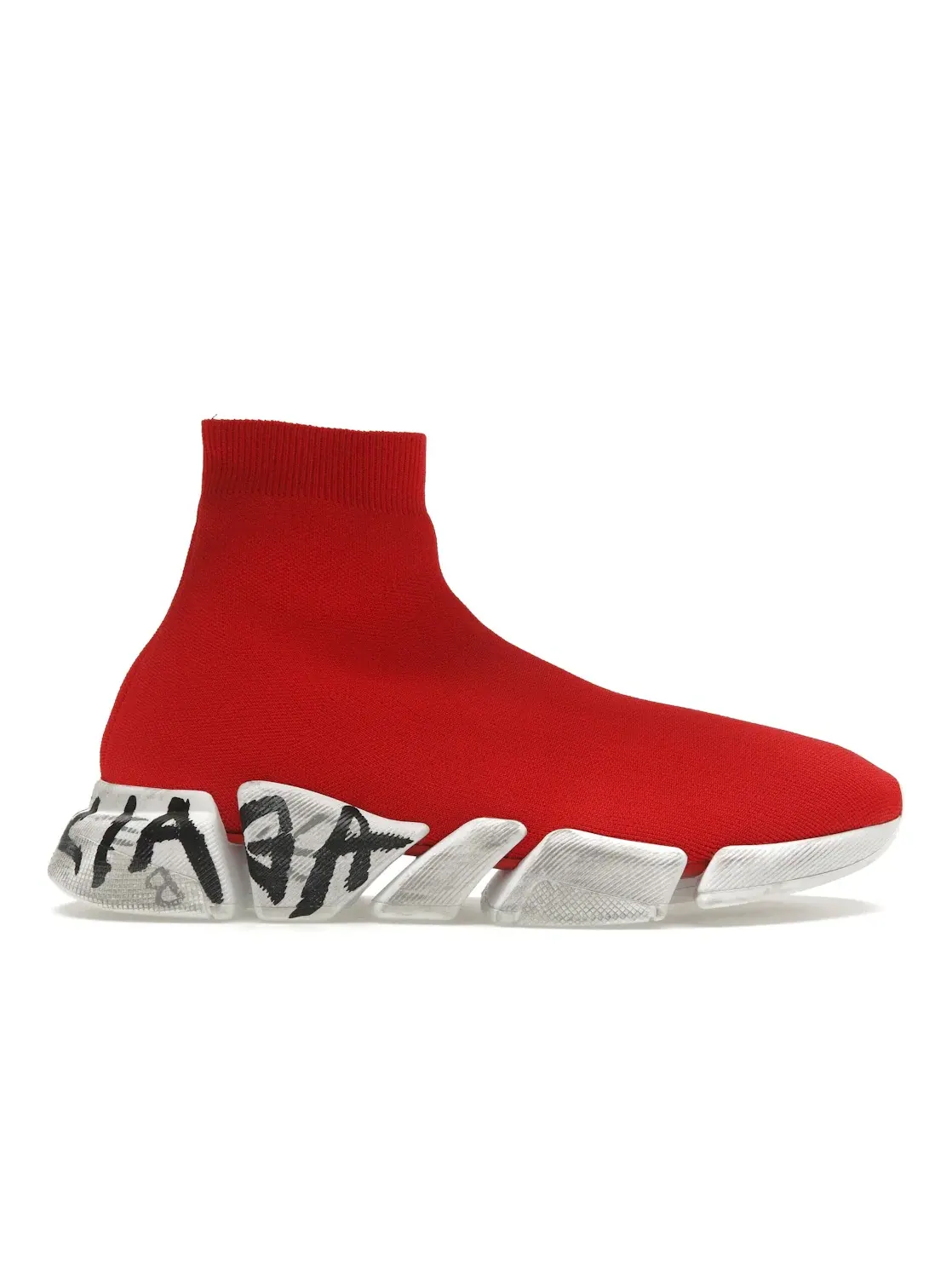 Кроссовки мужские Balenciaga Speed 2.0 Graffiti — изображение 1 из 4, красный/белый