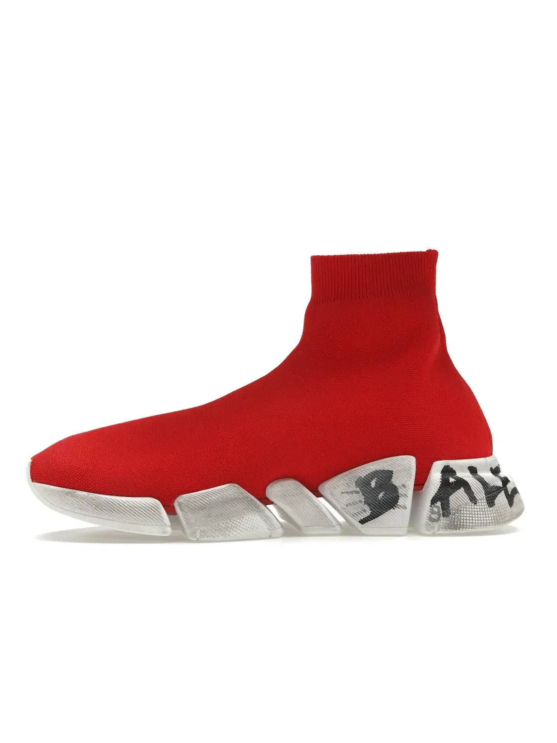 Кроссовки мужские Balenciaga Speed 2.0 Graffiti — изображение 3 из 4, красный/белый