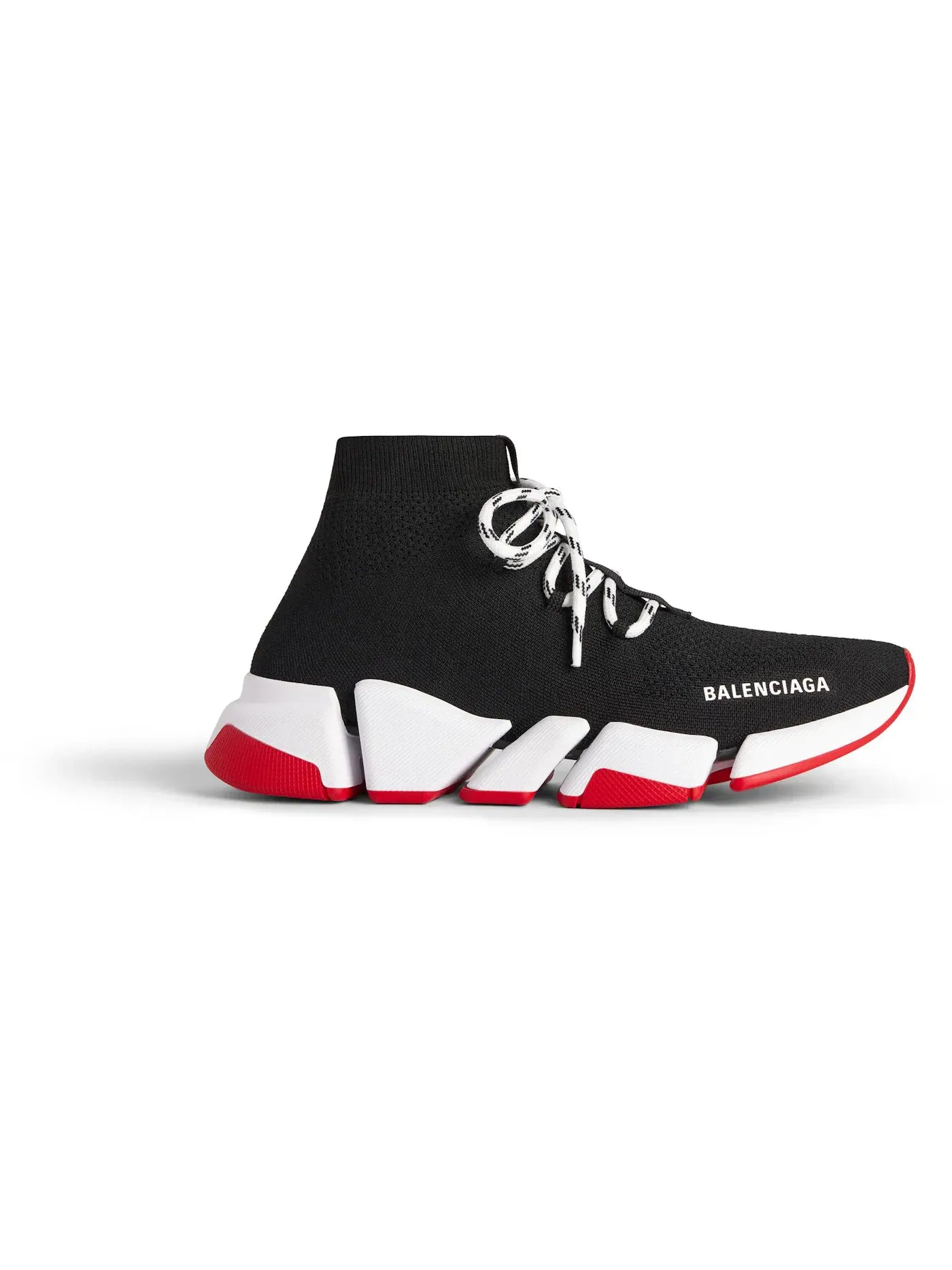 Кроссовки мужские Balenciaga Speed 2.0 Lace Up, текстиль — изображение 1 из 1, черный/белый/красный
