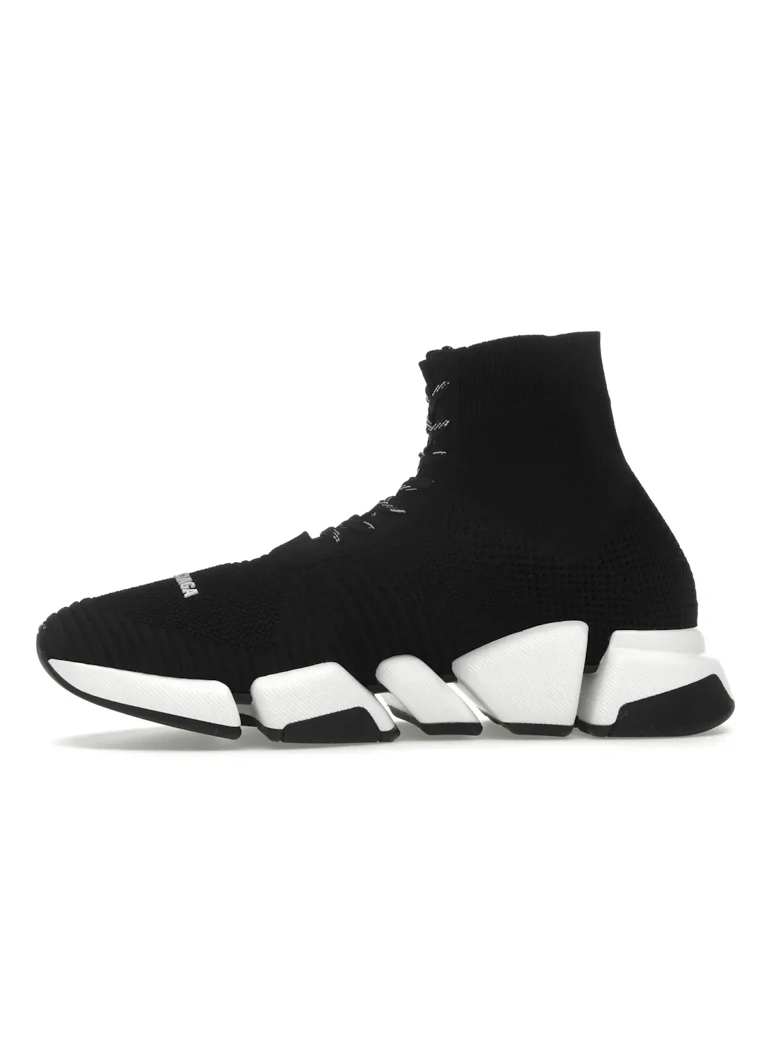 Кроссовки мужские Balenciaga Speed 2.0 Lace Up, текстиль — изображение 3 из 4, черный/белый