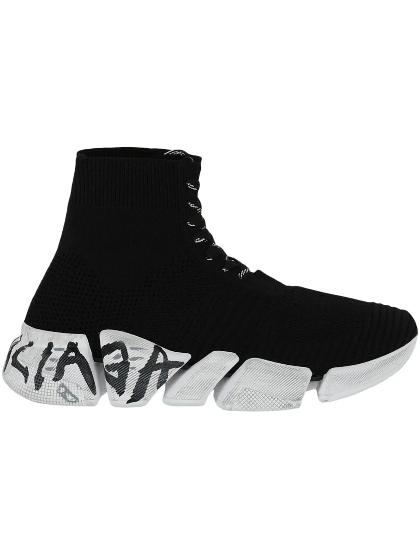 Кроссовки Balenciaga Speed 2.0 Lace Up Graffiti Recycled Knit — изображение 1 из 3, белый