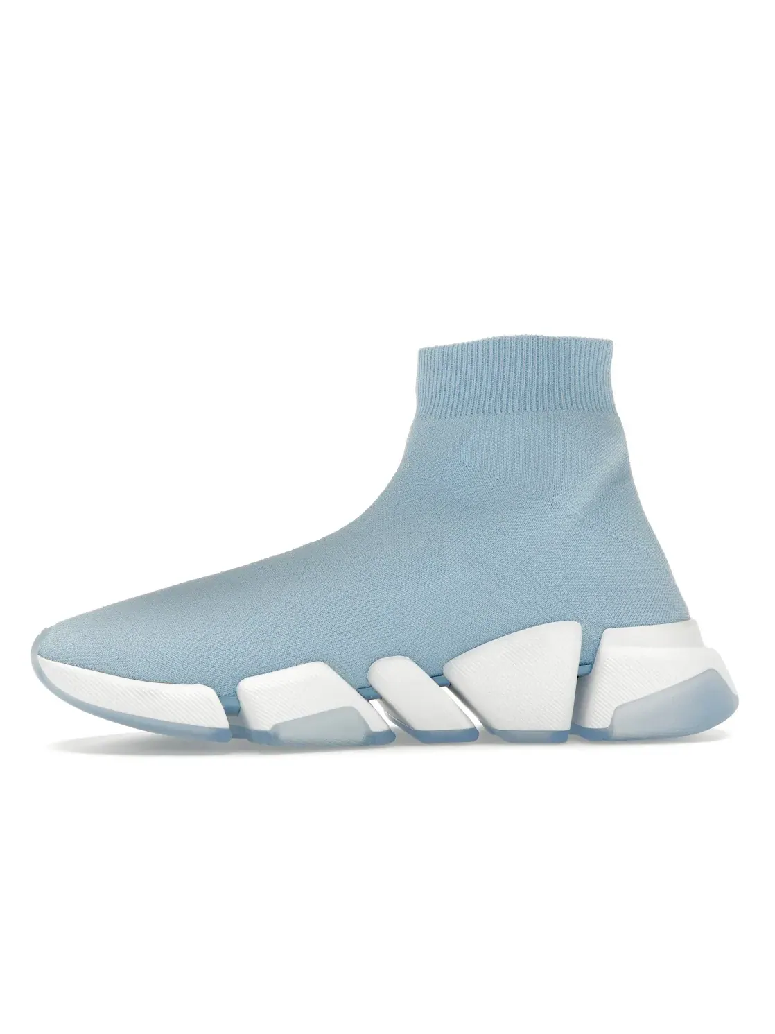 Кроссовки женские Balenciaga Speed 2.0 Recycled Biocolor Transparent, без шнурков — изображение 3 из 4, индиго/белый