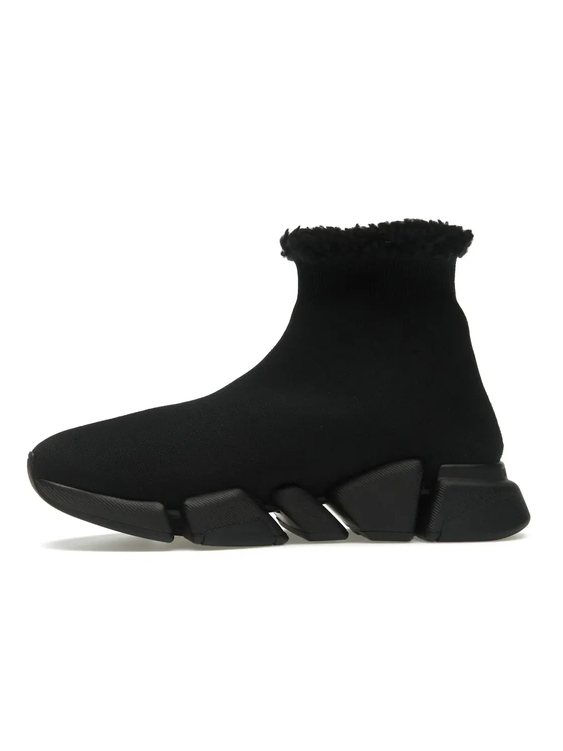 Кроссовки женские Balenciaga Speed 2.0 Recycled Fake Fur, Искусственный мех — изображение 3 из 4, черный