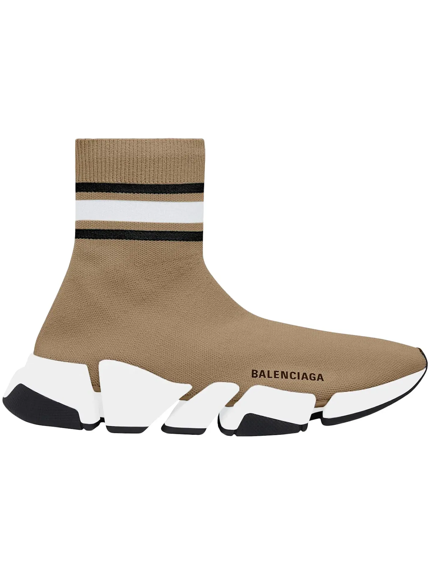 Кроссовки мужские Balenciaga Speed 2.0 Recycled Knit, с принтом — изображение 1 из 1, бежевый/белый/черный