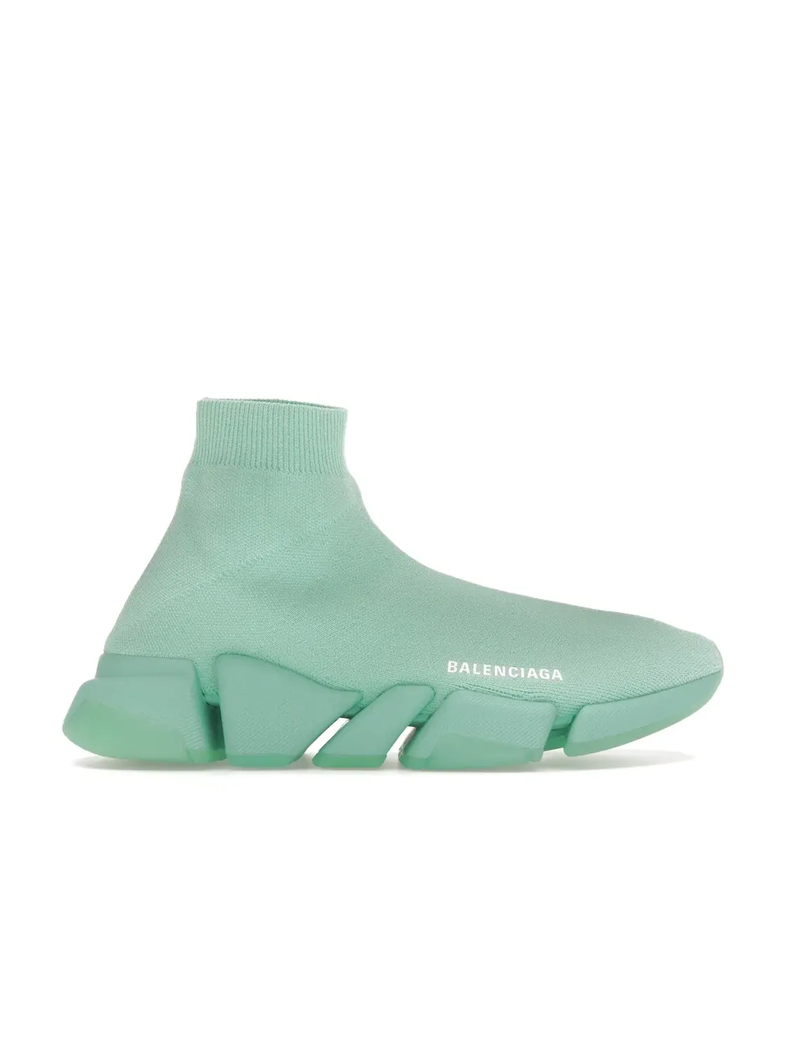 Кроссовки женские Balenciaga Speed 2.0 Recycled Transparent Sole — изображение 1 из 4, зеленый