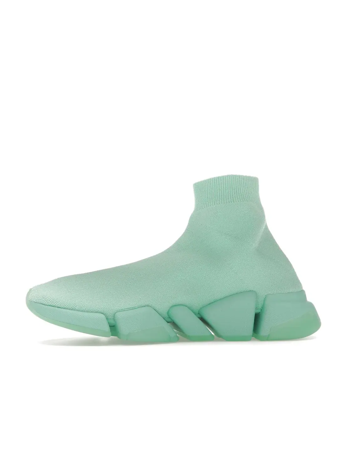 Кроссовки женские Balenciaga Speed 2.0 Recycled Transparent Sole — изображение 3 из 4, зеленый
