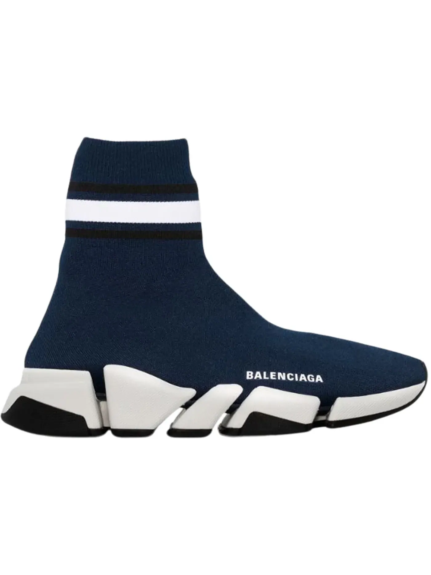 Кроссовки женские Balenciaga Speed 2.0 Striped — изображение 1 из 2, синий/черный/белый