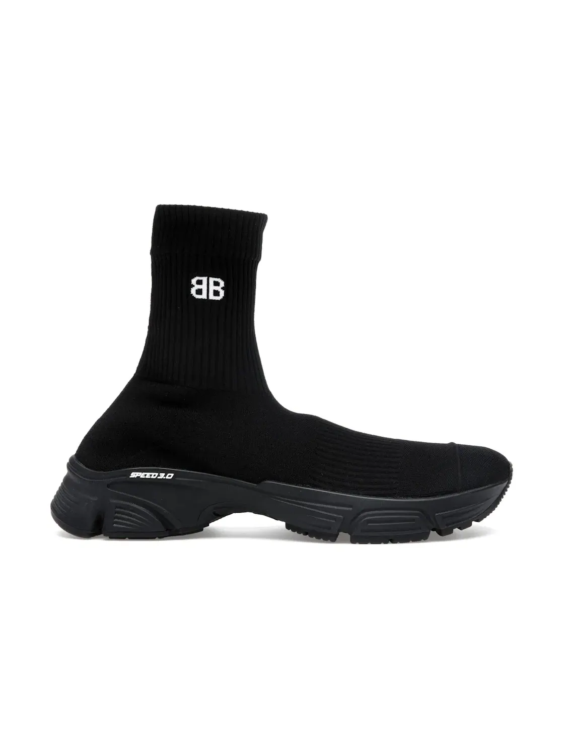 Мужские кроссовки без шнурков Balenciaga Speed 3.0 — изображение 1 из 4, черный/черный/белый