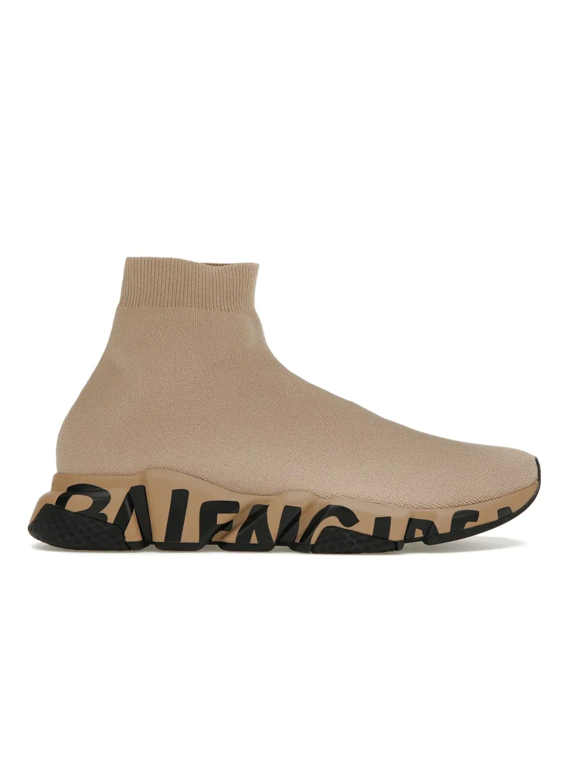 Кроссовки Balenciaga Speed с принтом — изображение 1 из 4, бежевый/черный