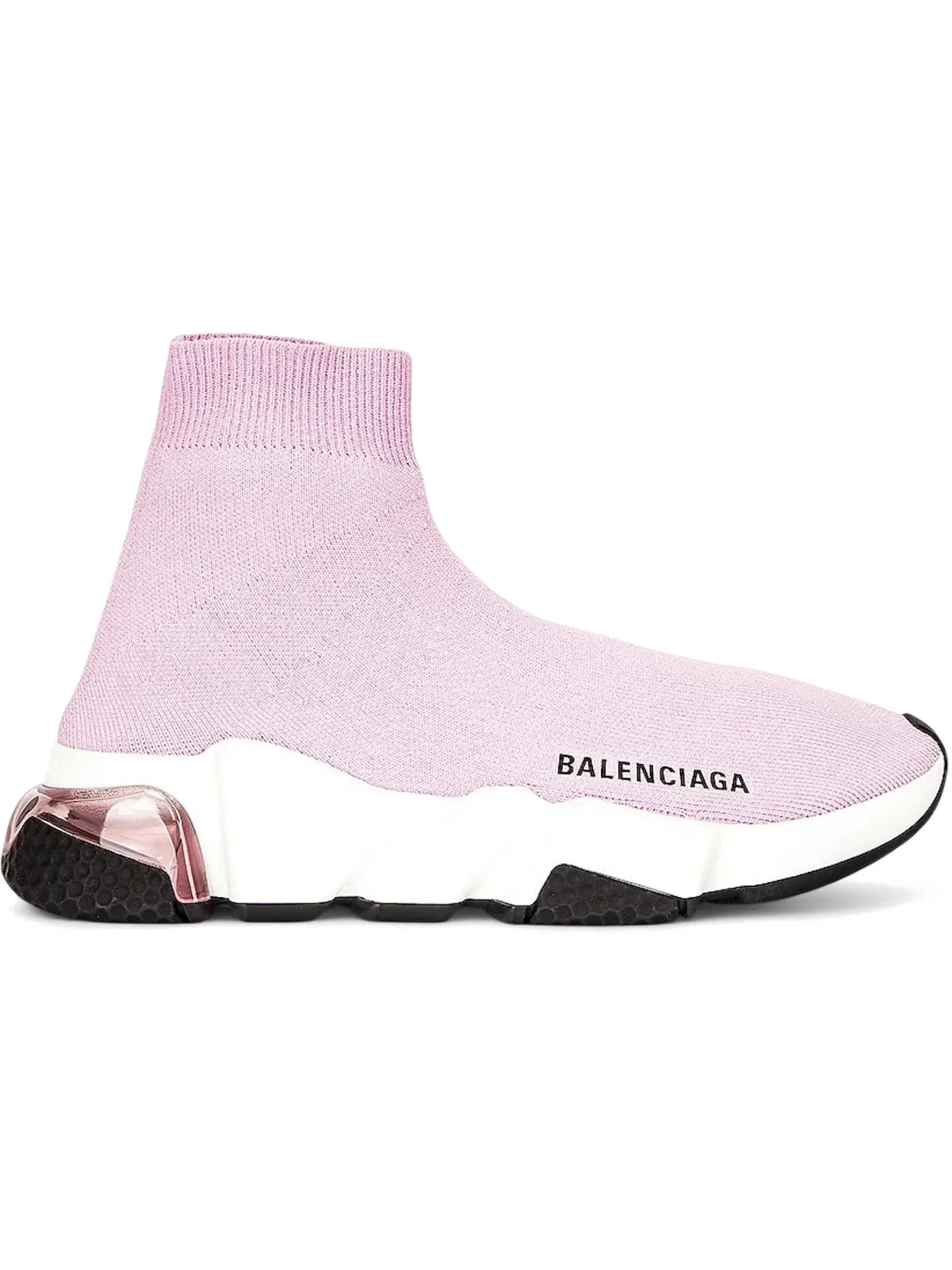 Кроссовки женские Balenciaga Speed Clear Sole, на толстой подошве — изображение 1 из 1, светло-розовый/белый