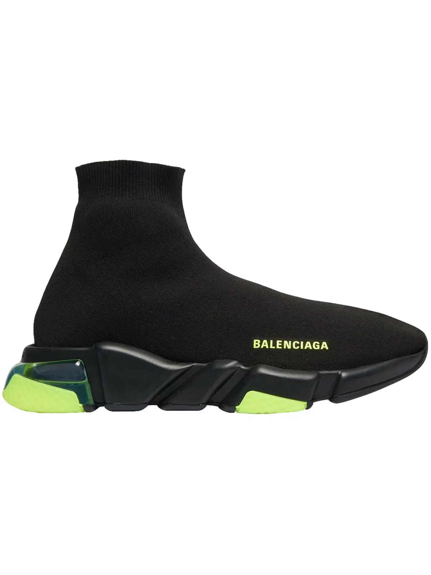 Кроссовки мужские Balenciaga Speed Clear Sole, с прозрачной подошвой — изображение 1 из 1, черный/желтый