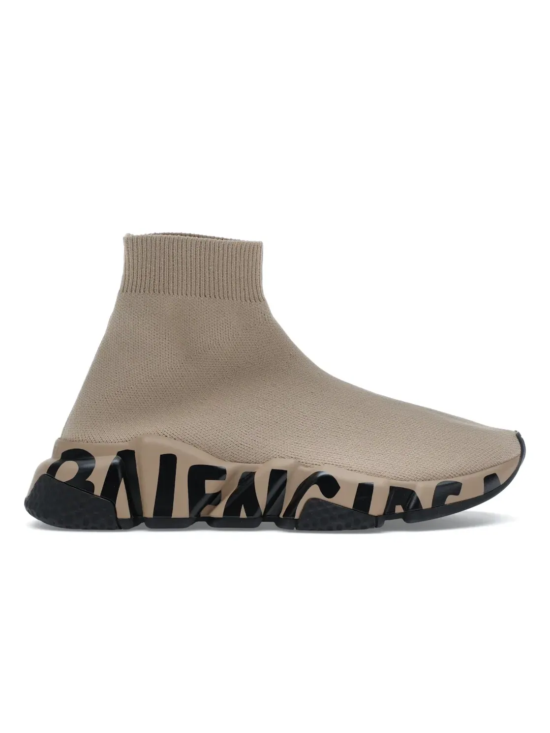 Кроссовки женские Balenciaga Speed Graffiti, с принтом — изображение 1 из 4, бежевый черный