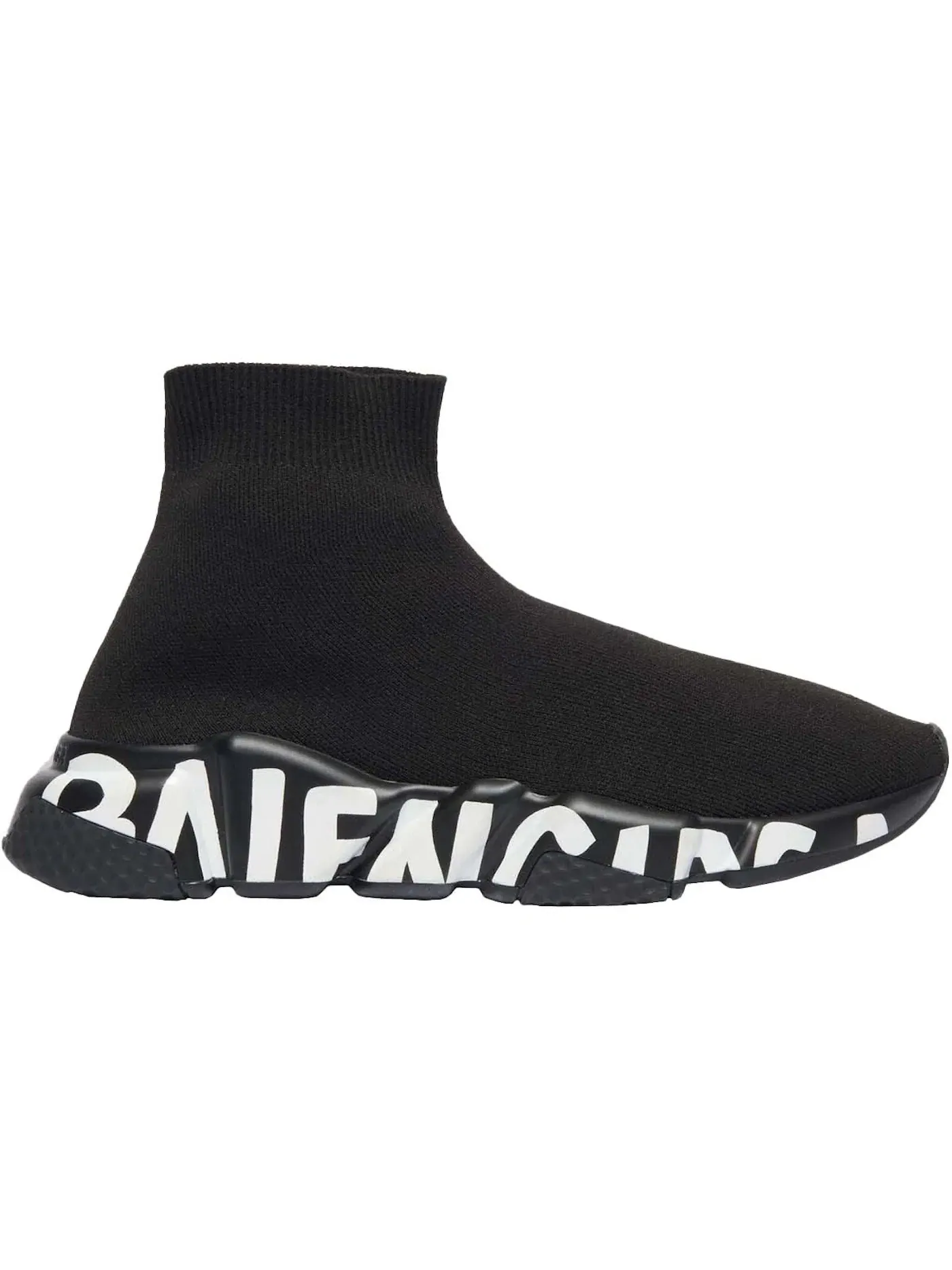 Кроссовки женские Balenciaga Speed Graffiti, с принтом граффити — изображение 1 из 1, черный/белый