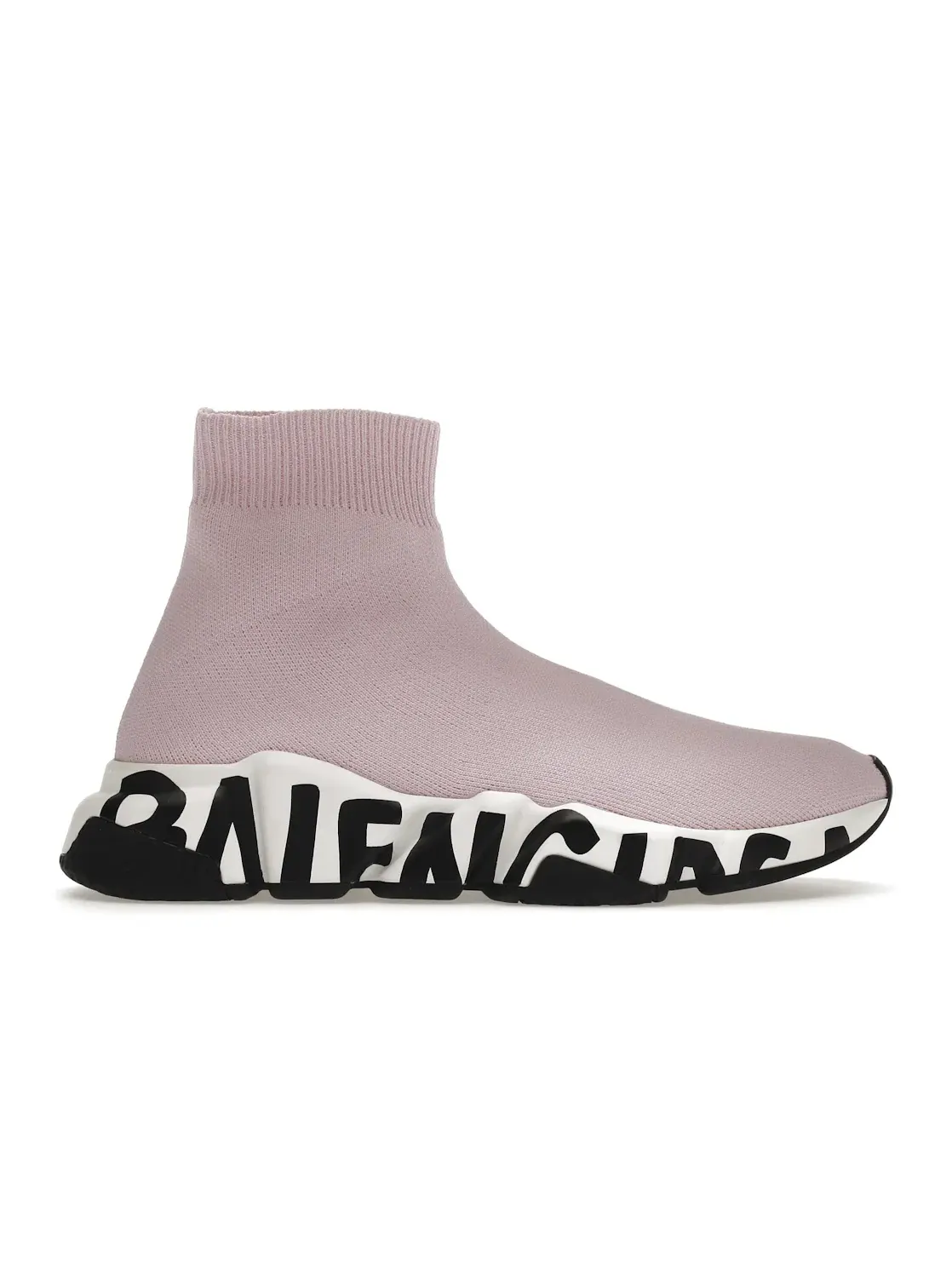 Кроссовки женские Balenciaga Speed Graffiti, с принтом — изображение 1 из 4, чернильно-розовый