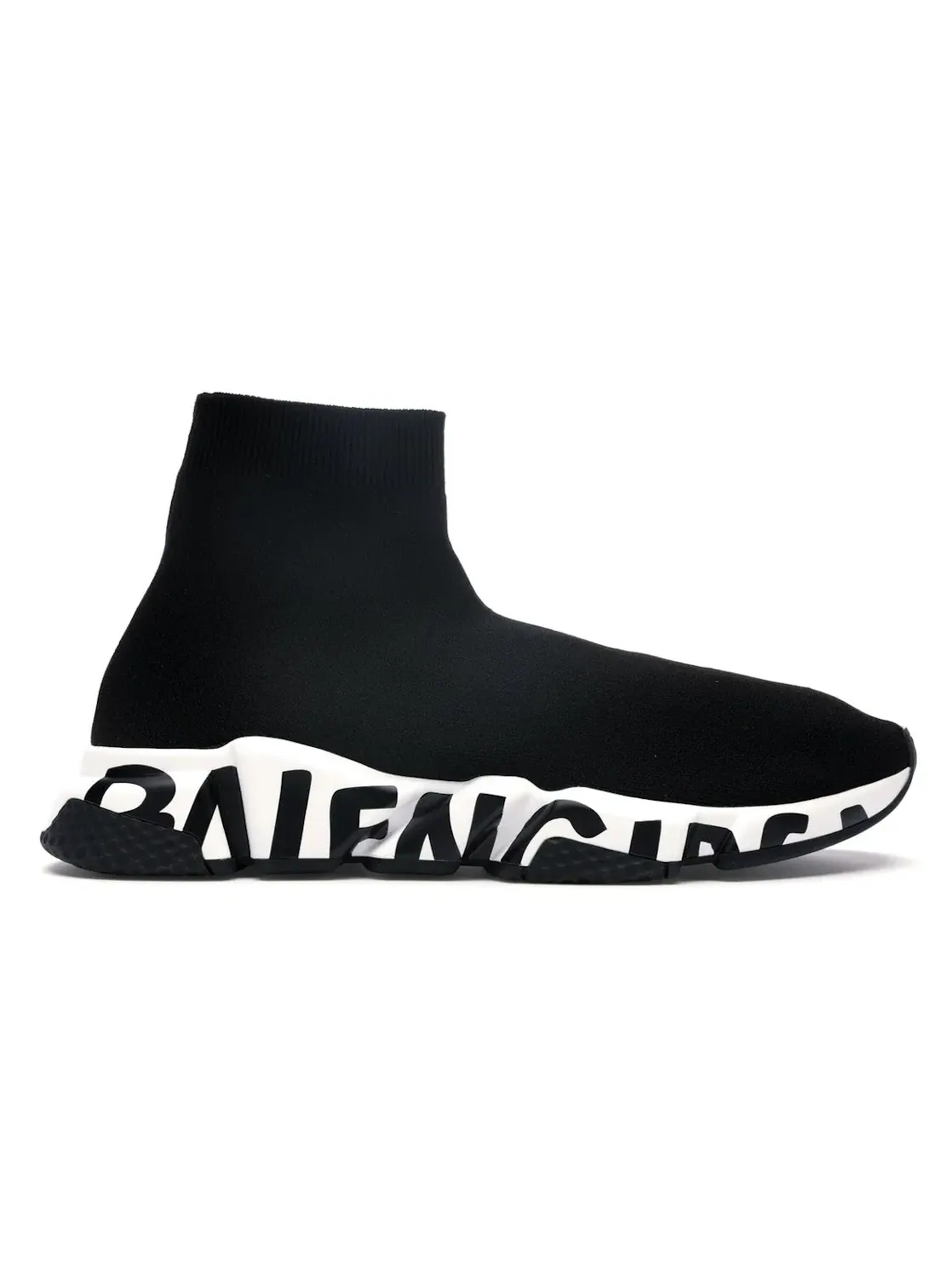 Кроссовки мужские Balenciaga Speed Graffiti Trainers, с принтом — изображение 1 из 4, черный/белый