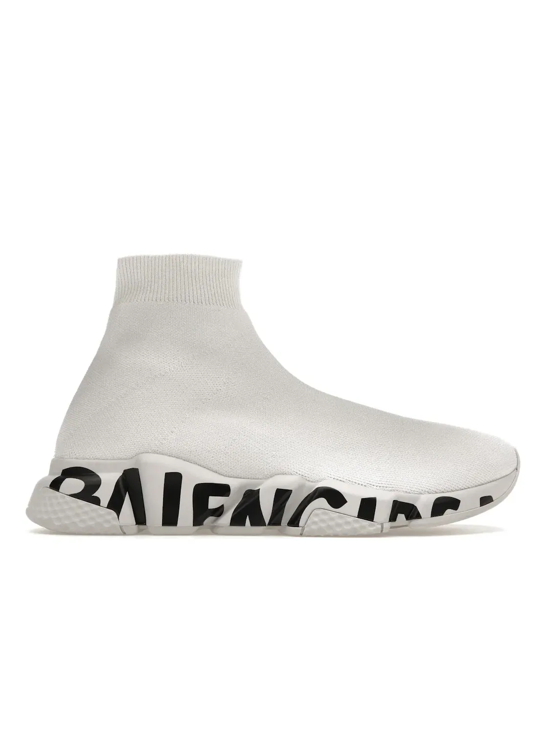 Кроссовки мужские Balenciaga Speed Graffiti Trainers, с принтом — изображение 1 из 4, белый/черный