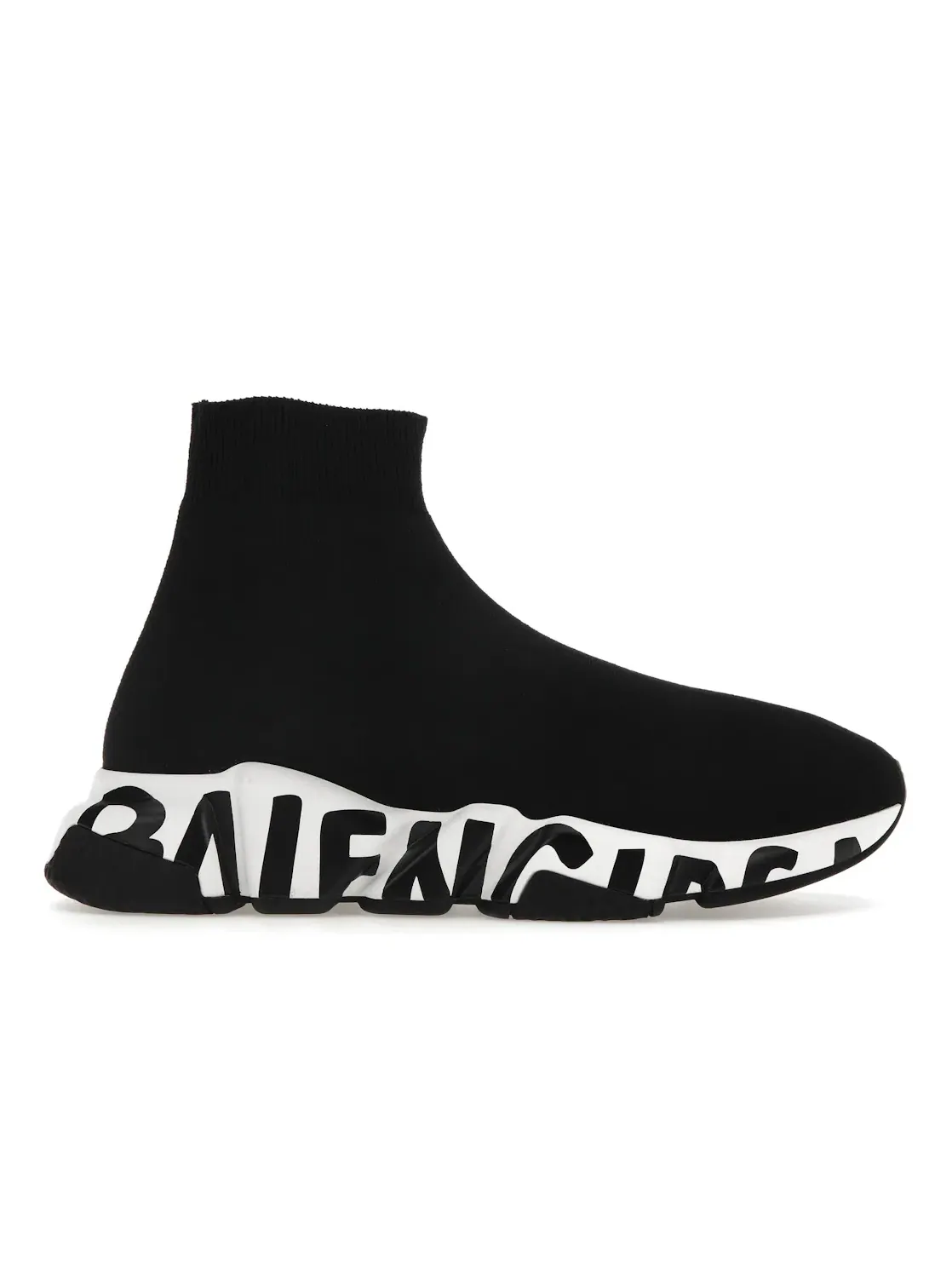 Кроссовки женские Balenciaga Speed Graffiti Trainers, с принтом — изображение 1 из 4, черный/белый