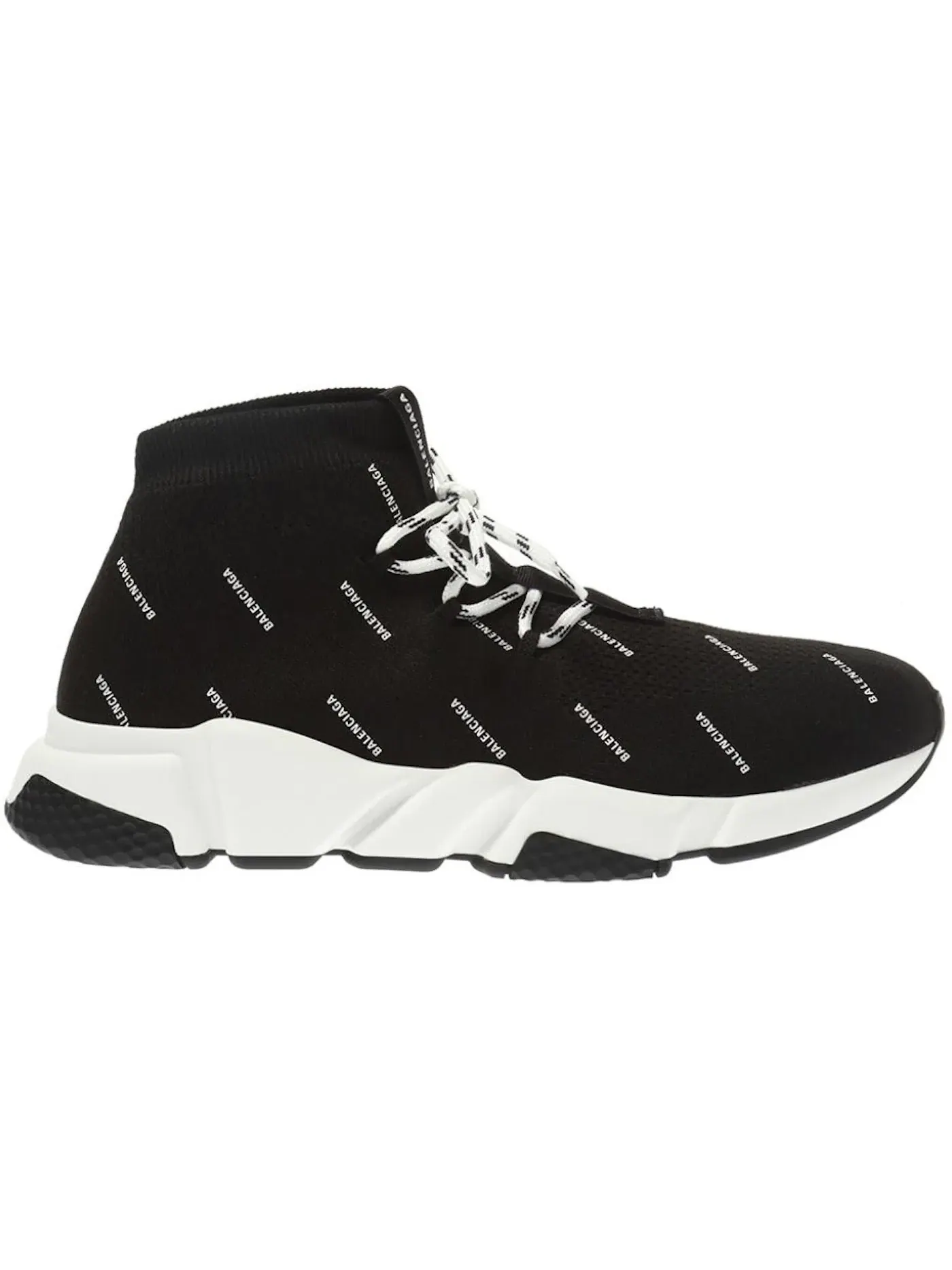 Кроссовки Balenciaga Speed Lace Up с принтом — изображение 1 из 1, черный/белый
