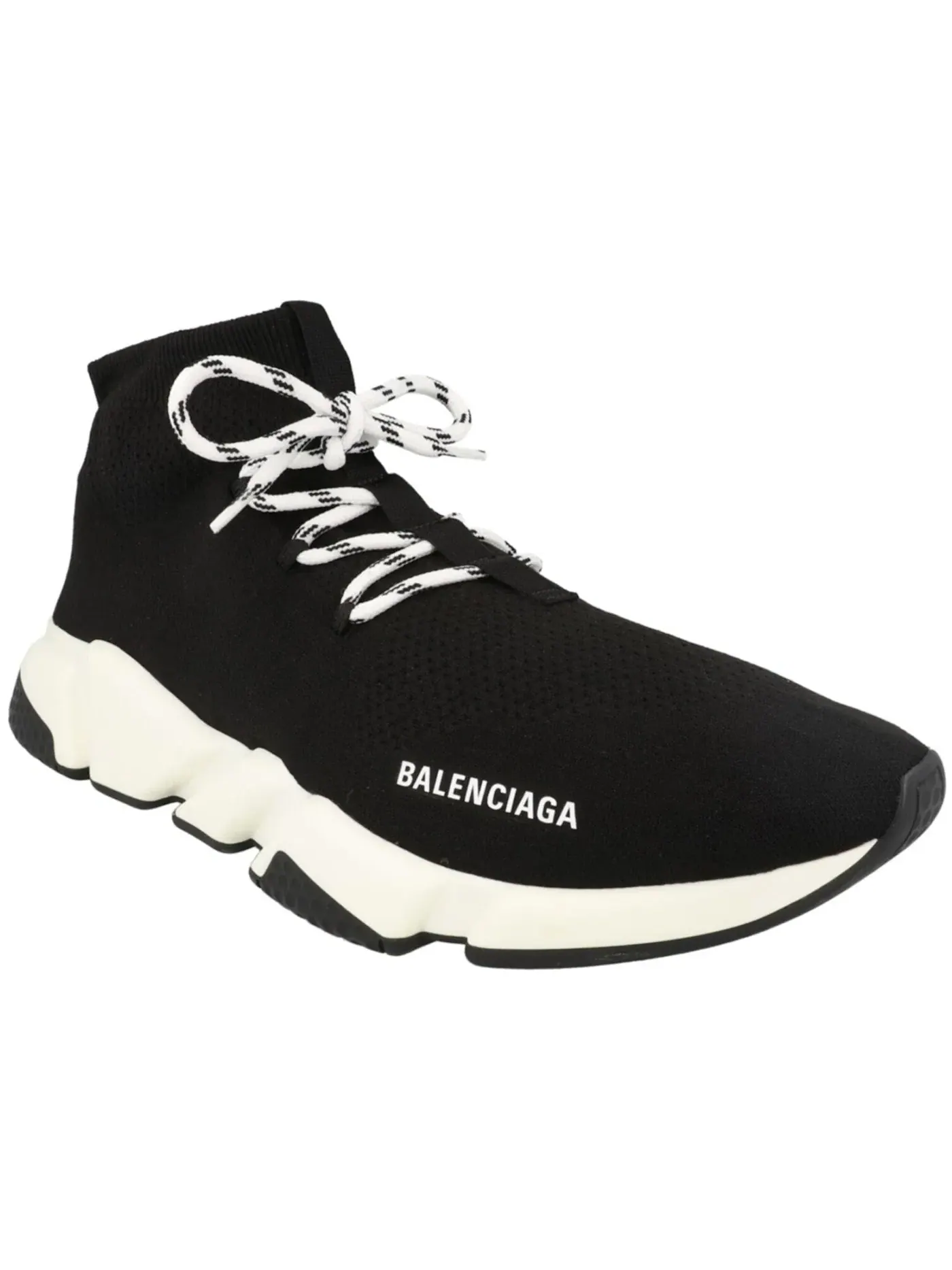 Кроссовки мужские Balenciaga Speed Lace Up, текстиль — изображение 2 из 3, черный/белый