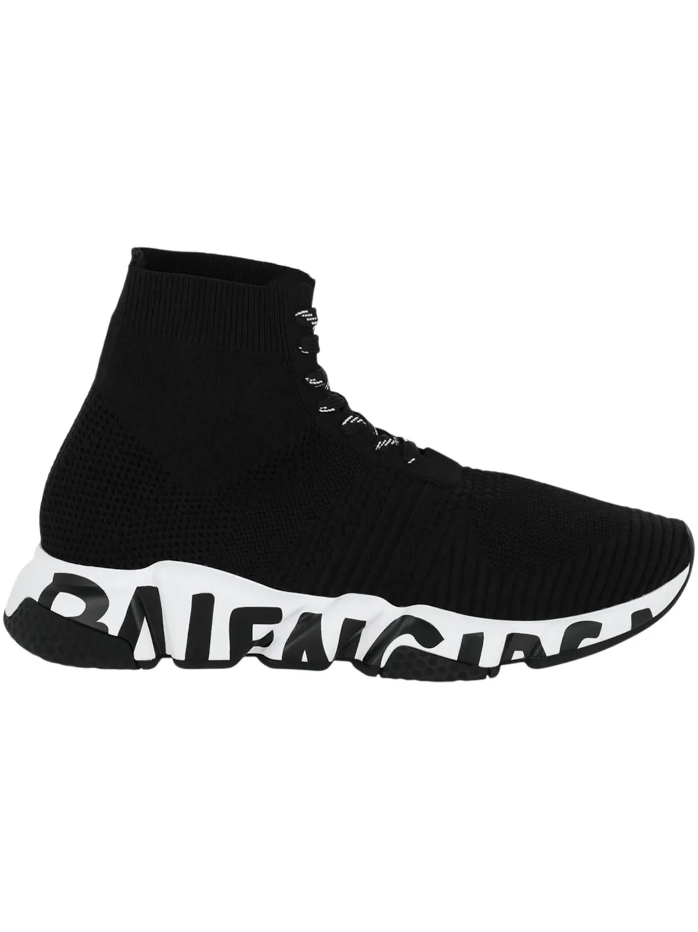 Кроссовки Balenciaga Speed Lace Up Graffiti Recycled Knit — изображение 1 из 3, черный, белый