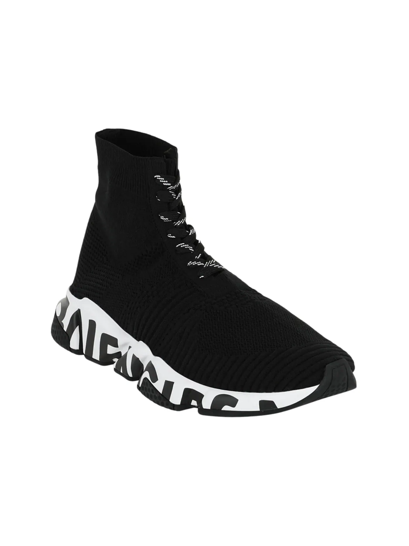 Кроссовки Balenciaga Speed Lace Up Graffiti Recycled Knit — изображение 2 из 3, черный, белый
